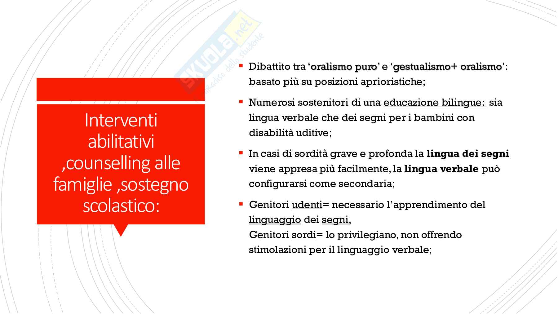 Interventi abilitativi, counselling alle famiglie, sostegno scolastico Pag. 1