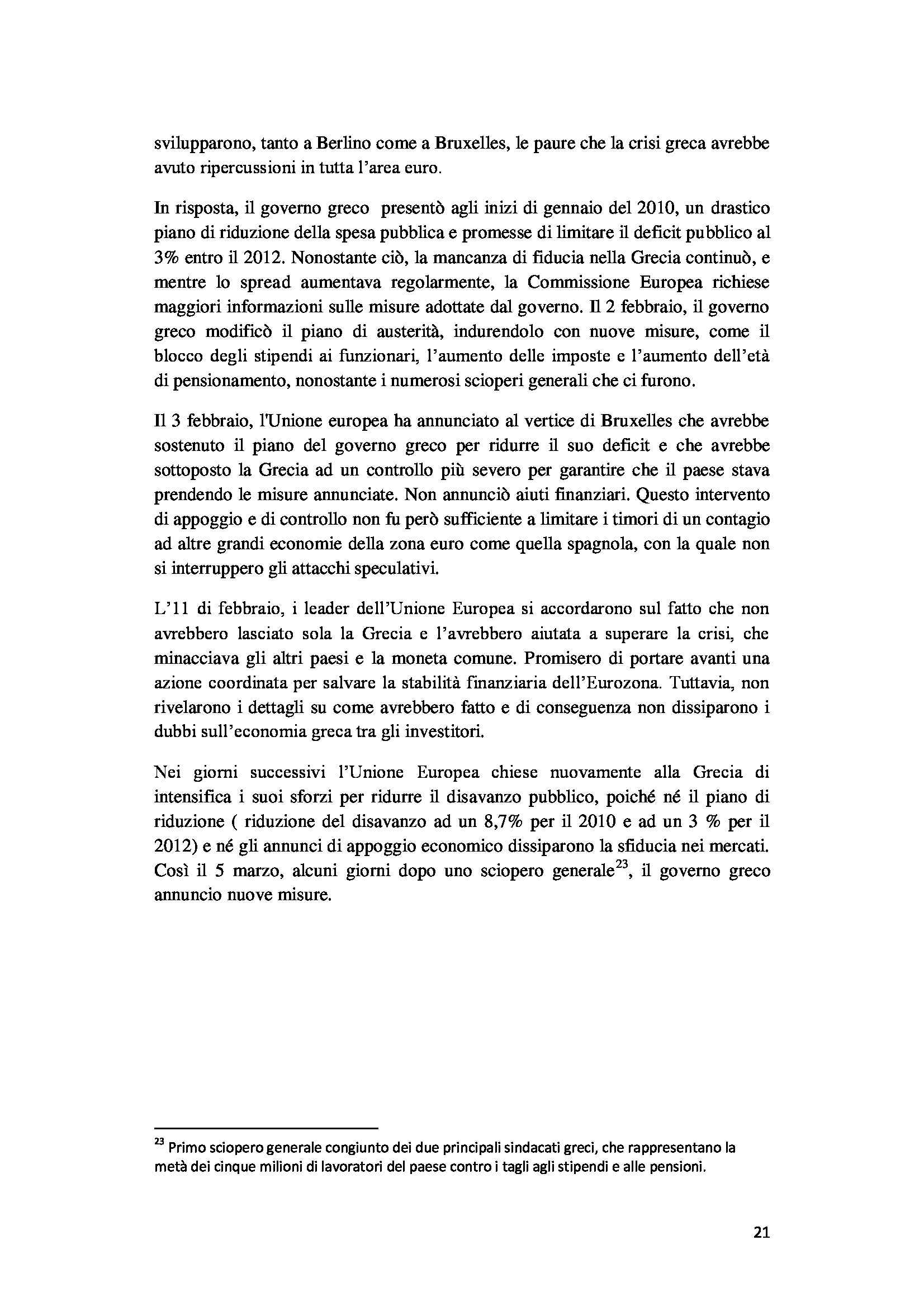 Tesi - La crisi del debito sovrano il tramonto dell'euro Pag. 21
