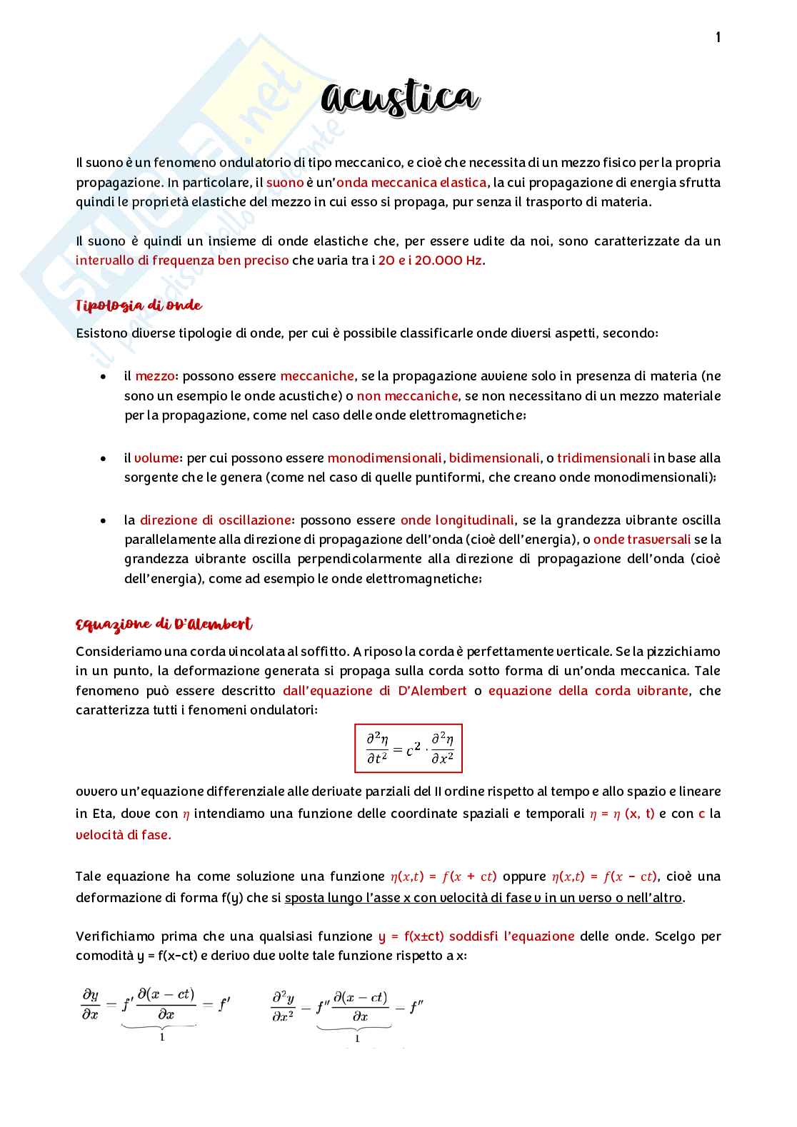 Fisica dell'edificio - Acustica  Pag. 1