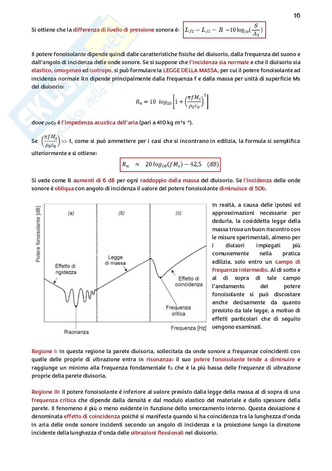 Fisica dell'edificio - Acustica  Pag. 16