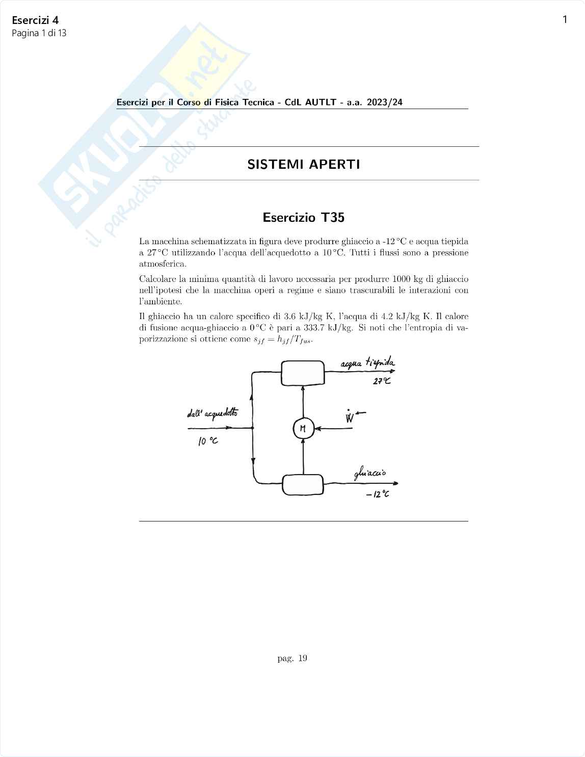 Esercizi di Fisica tecnica - Quarta parte Pag. 1