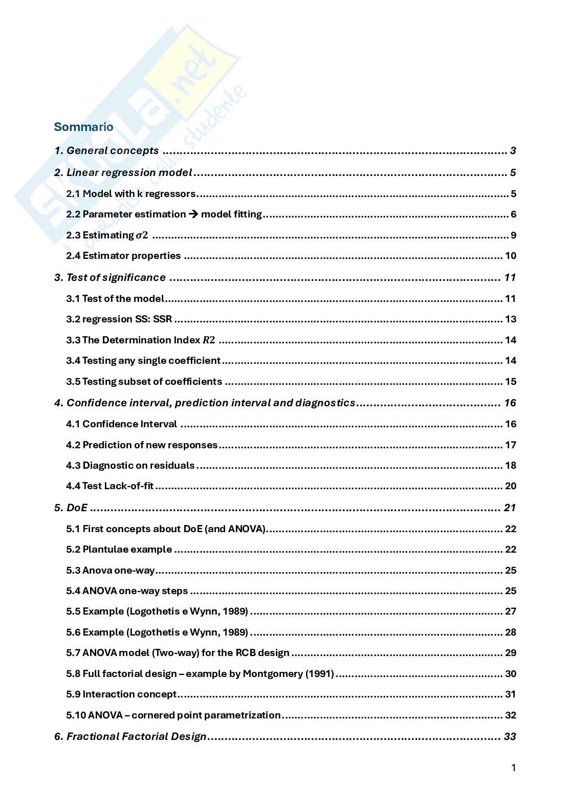 Appunti Statistica per la sperimentazione e le previsioni in ambito tecnologico (parte 1) Pag. 2