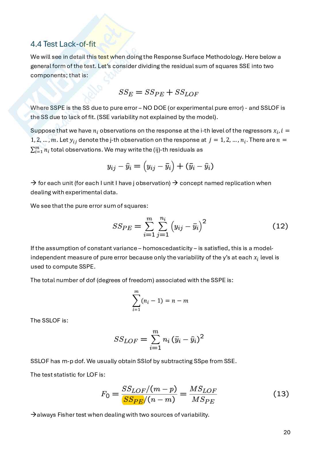 Appunti Statistica per la sperimentazione e le previsioni in ambito tecnologico (parte 1) Pag. 21