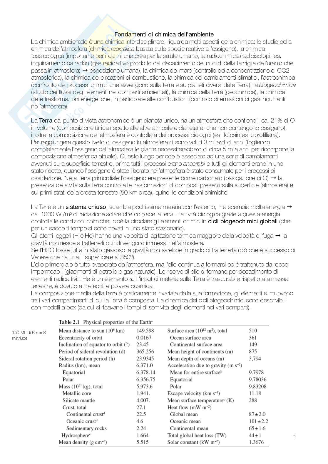 Chimica ambientale  Pag. 1