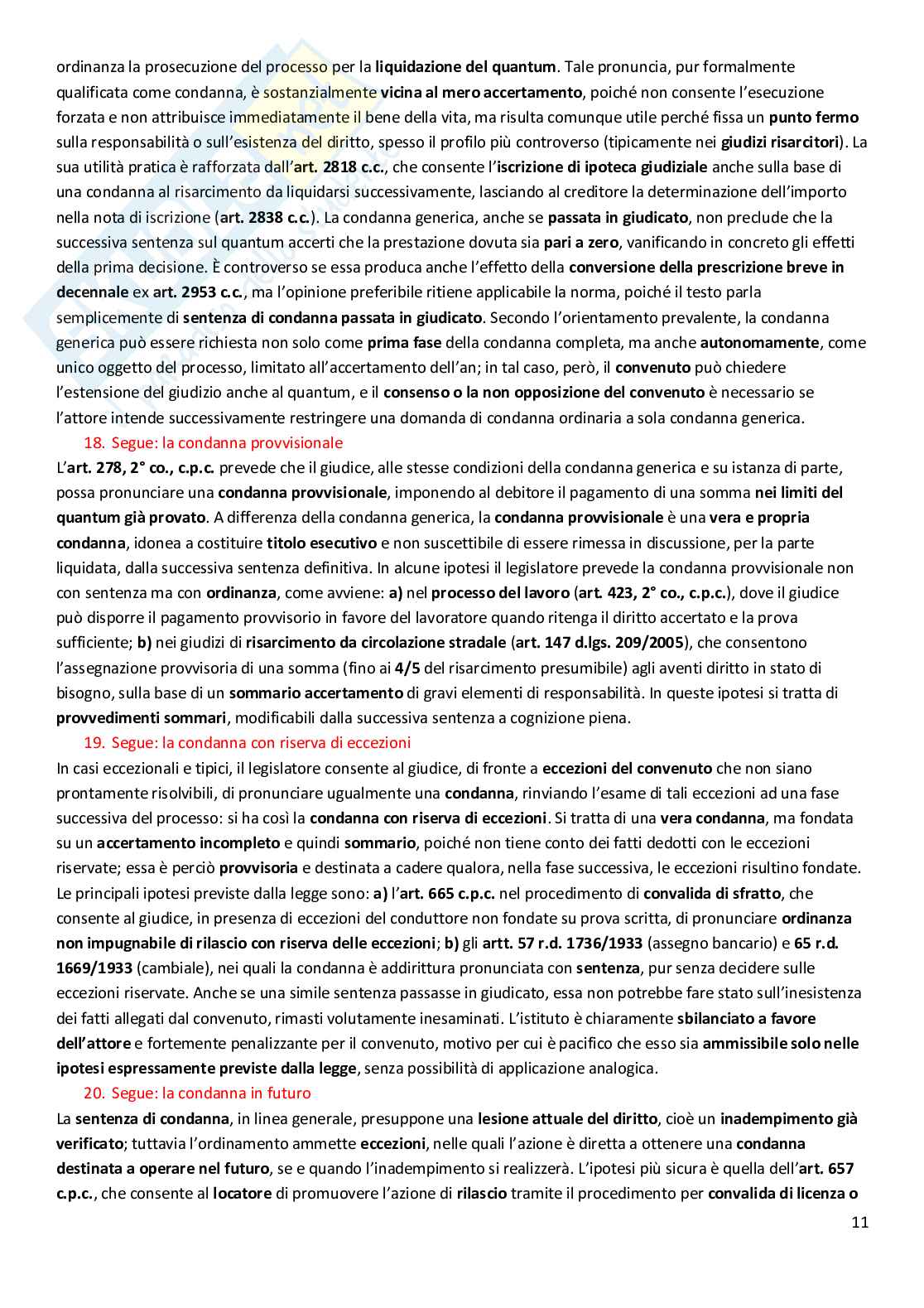 Riassunto esame Diritto processuale civile, Prof. Graziosi Andrea, libro consigliato Diritto processuale civile, volume 1, Balena Pag. 11