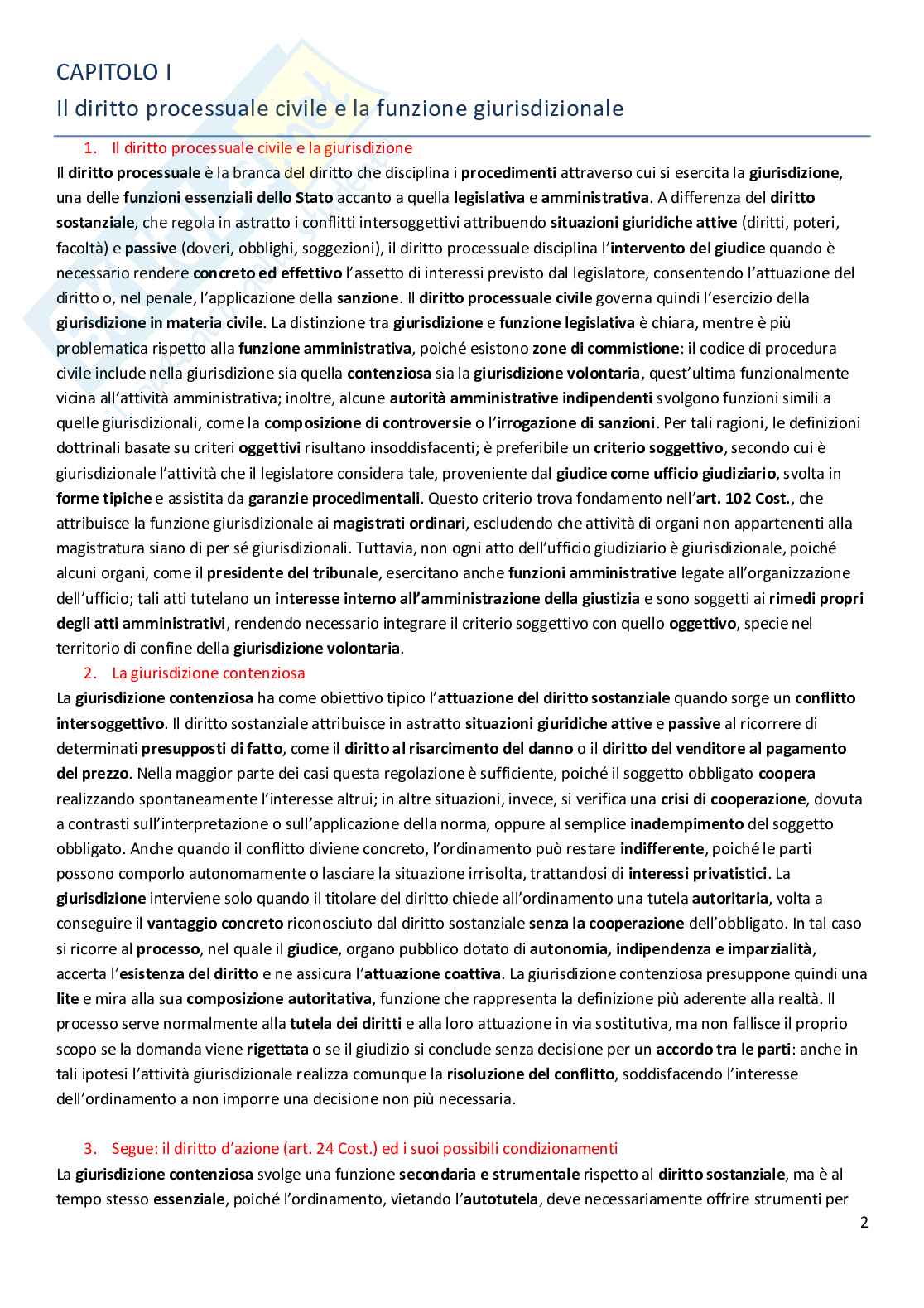 Riassunto esame Diritto processuale civile, Prof. Graziosi Andrea, libro consigliato Diritto processuale civile, volume 1, Balena Pag. 2