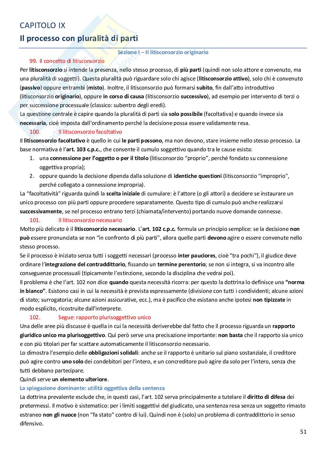 Riassunto esame Diritto processuale civile, Prof. Graziosi Andrea, libro consigliato Diritto processuale civile, volume 1, Balena Pag. 51