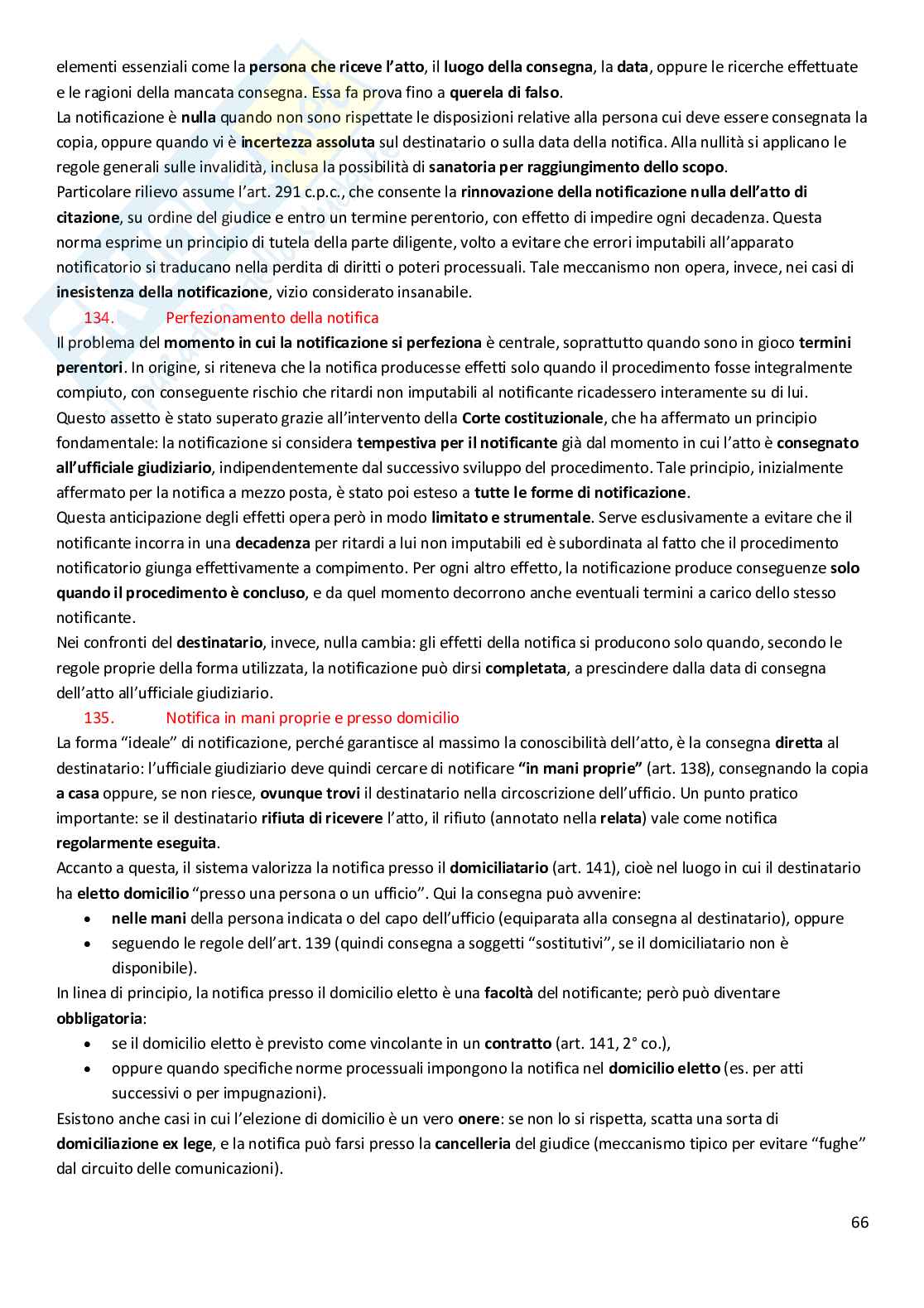 Riassunto esame Diritto processuale civile, Prof. Graziosi Andrea, libro consigliato Diritto processuale civile, volume 1, Balena Pag. 66
