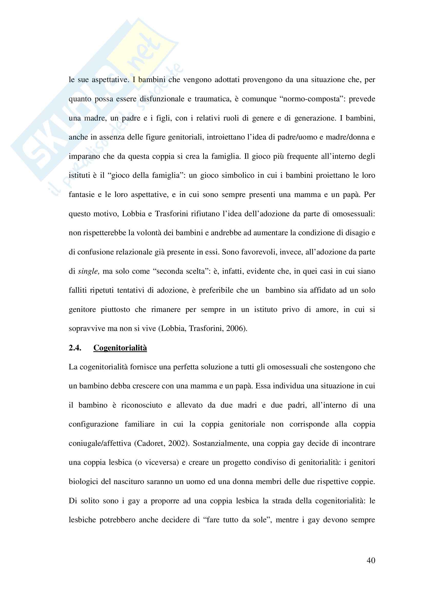 Tesi - Omogenitorialità: tra negazione e risorsa Pag. 41