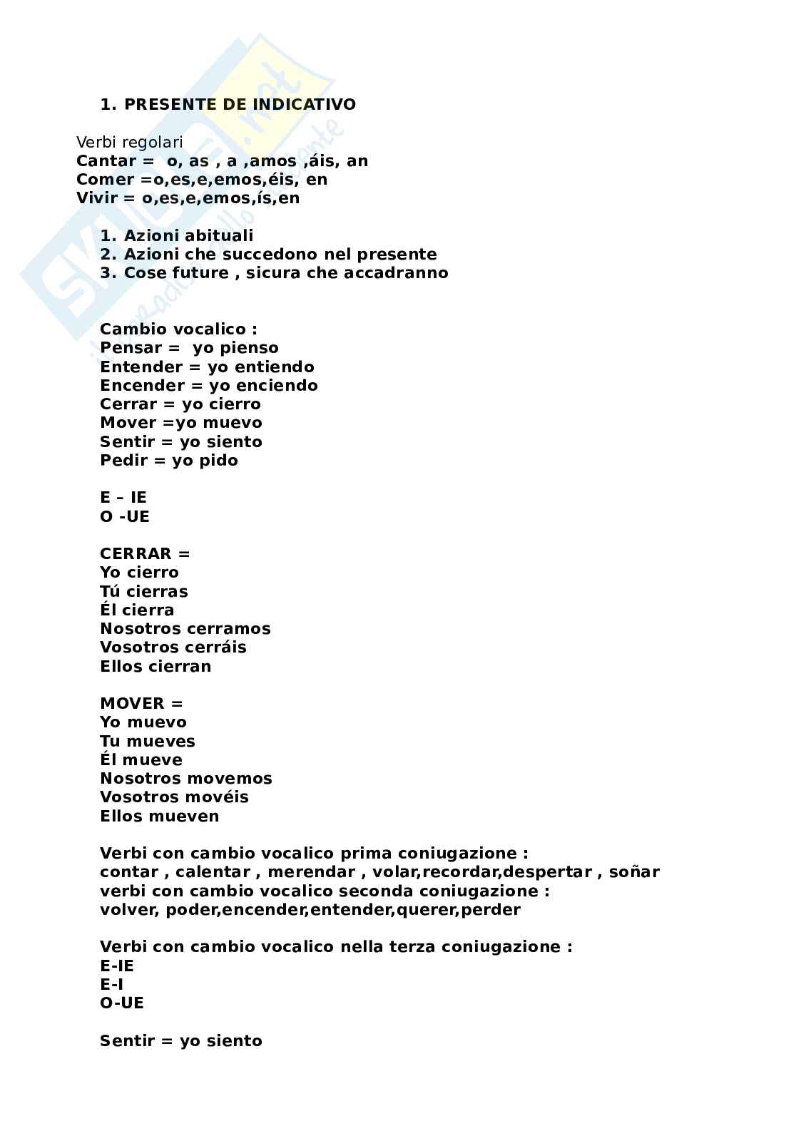 Lingua spagnola  Pag. 1