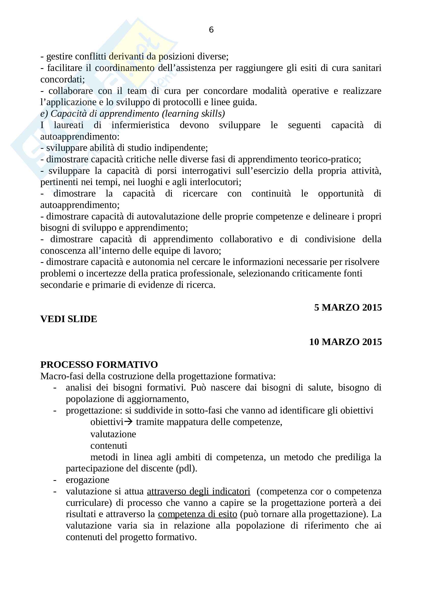 Educazione terapeutica e formazione Pag. 6