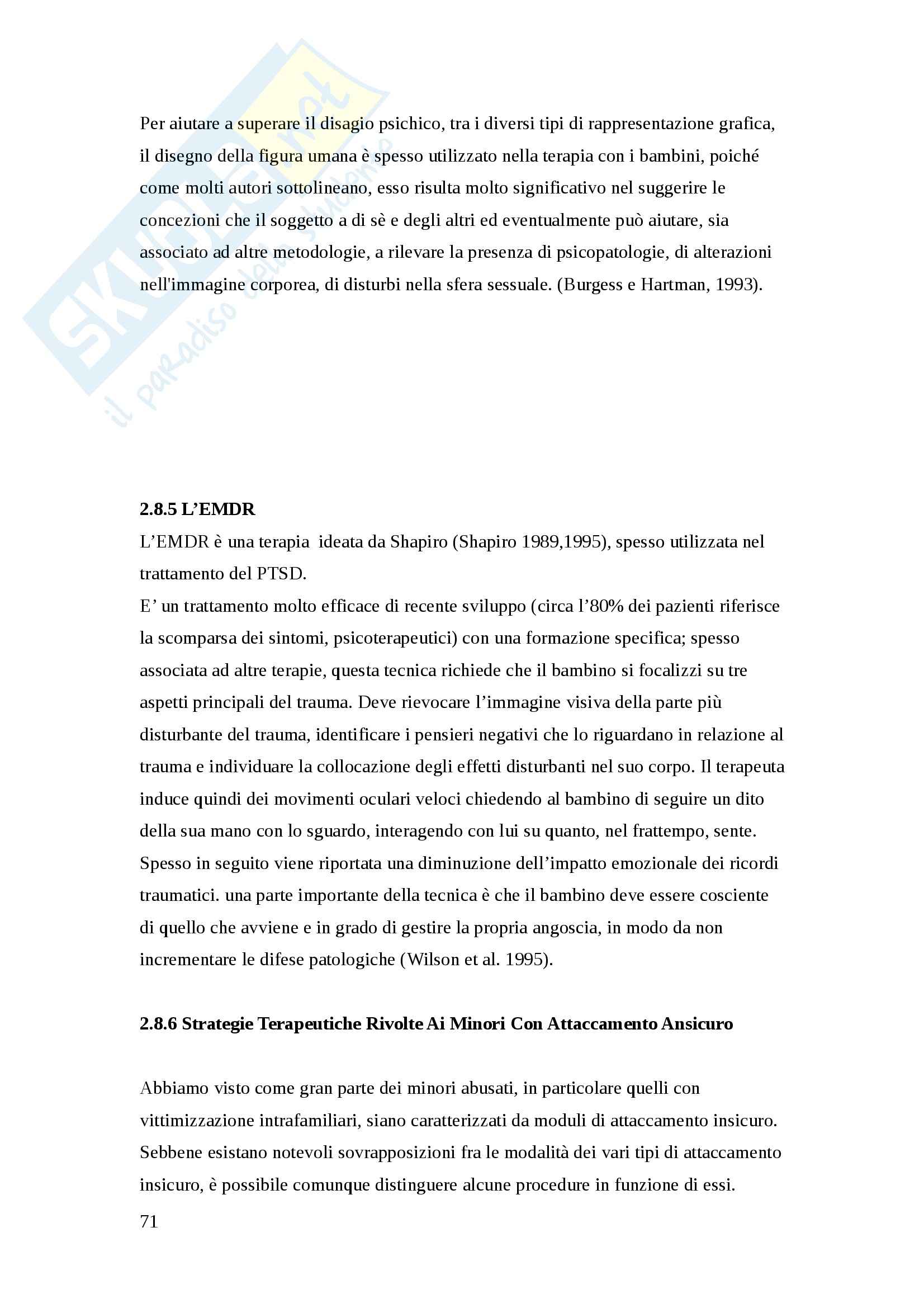 Tesi, Il disturbo post traumatico da stress Pag. 71