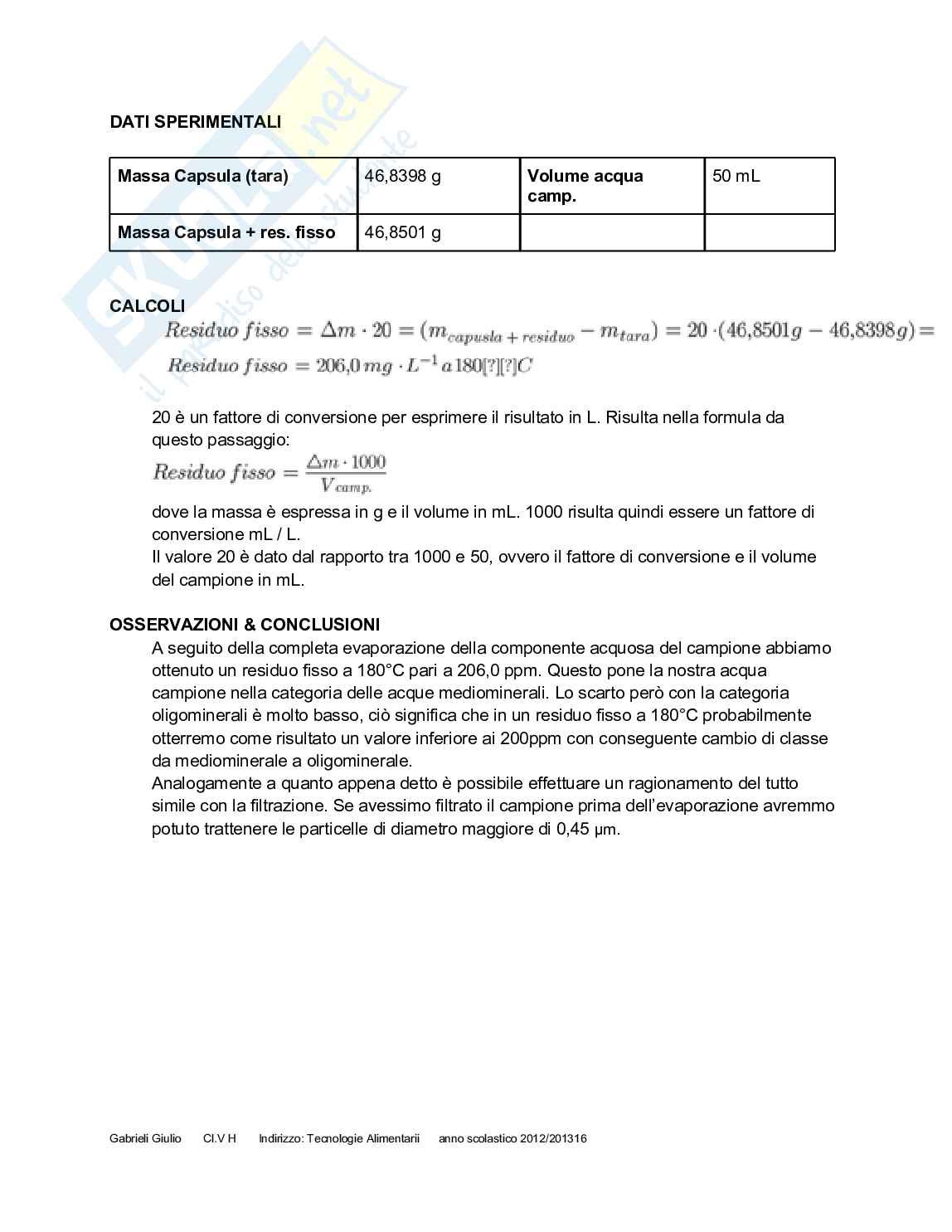 Analisi delle Acque Pag. 16