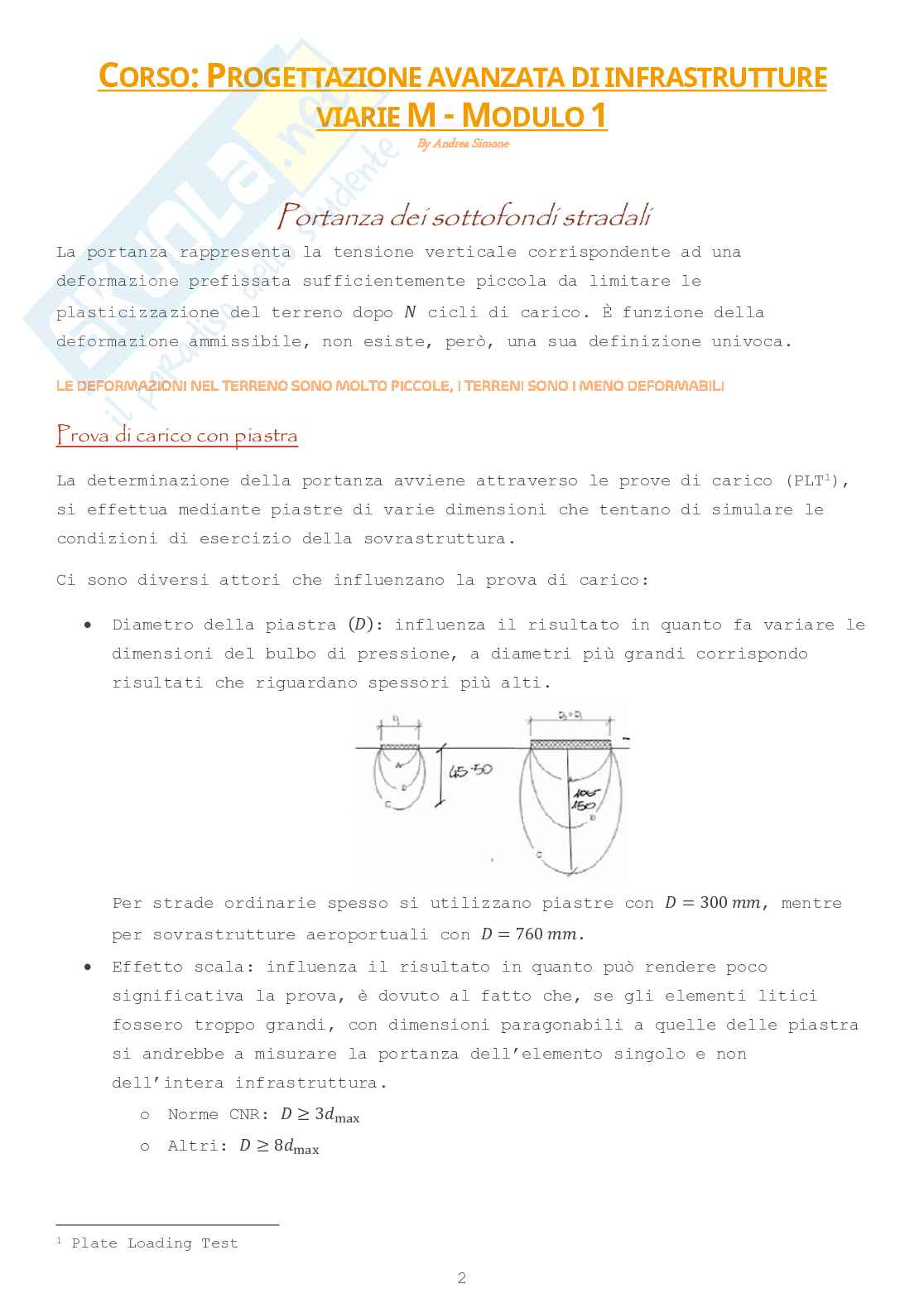 Progettazione avanzata di infrastrutture viarie Pag. 2
