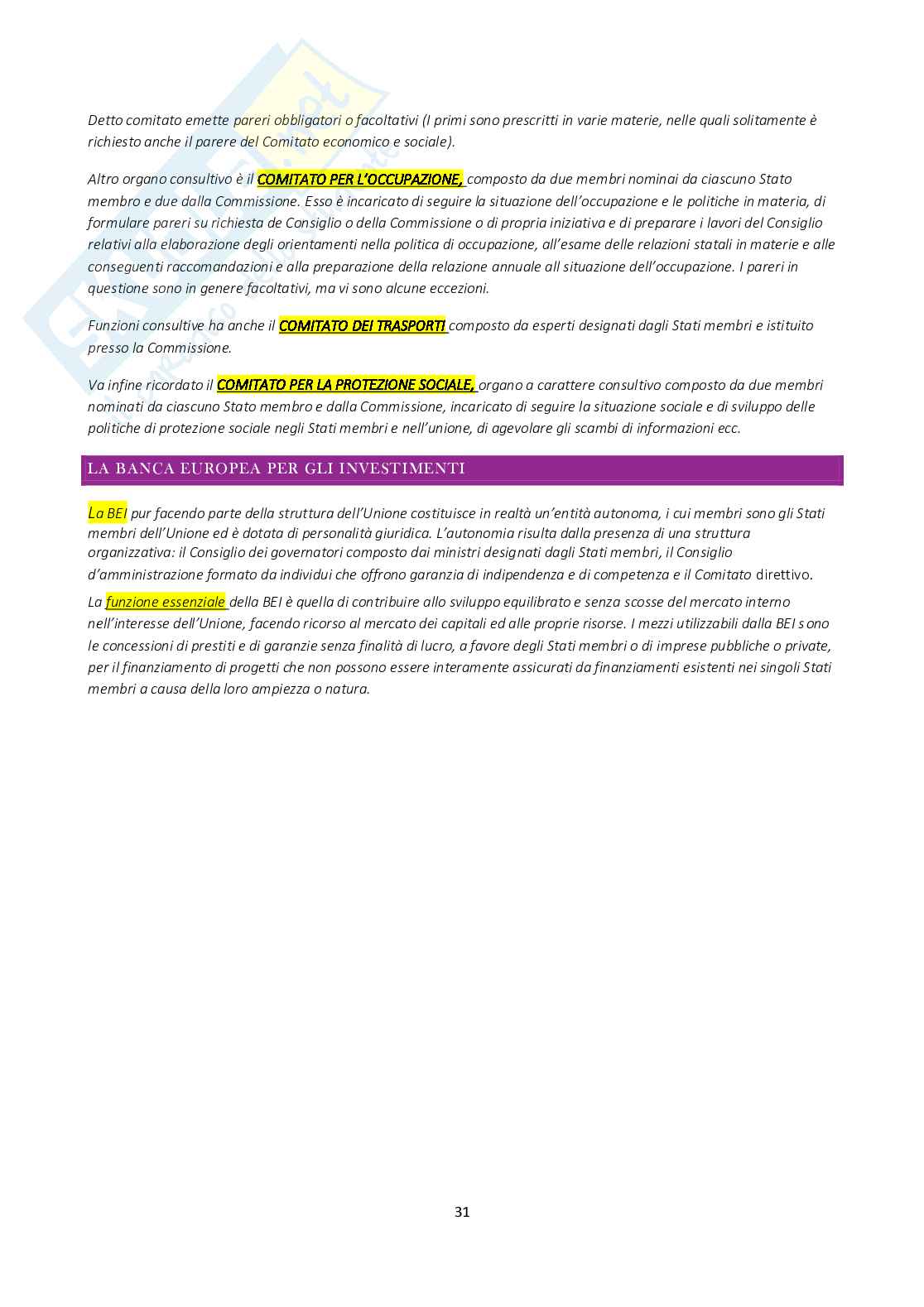 Riassunto esame Diritto dell'Unione Europea, Prof. Palladino Rossana, libro consigliato Istituzioni di diritto dell'unione europea, Ugo villani Pag. 31
