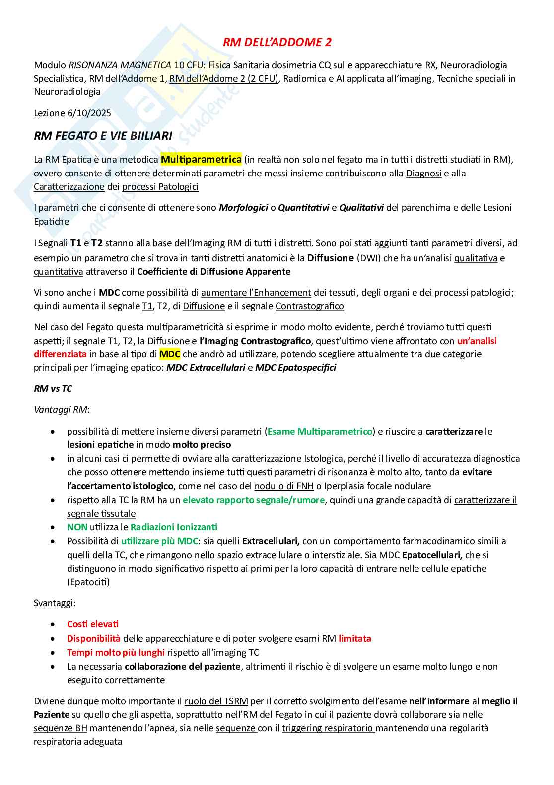 Risonanza magnetica addome Pag. 1