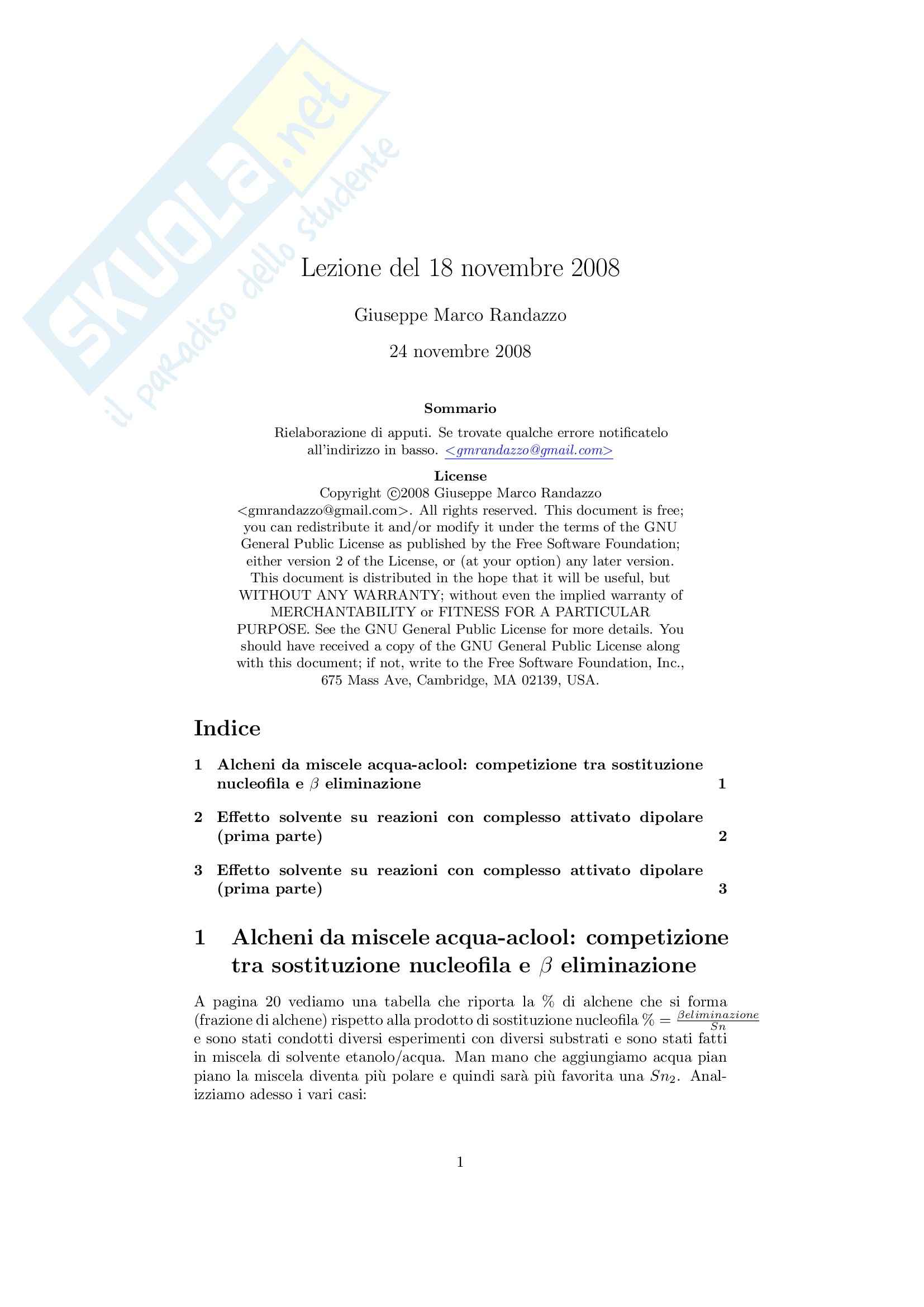 Chimica organica - competizione SN/E Pag. 1
