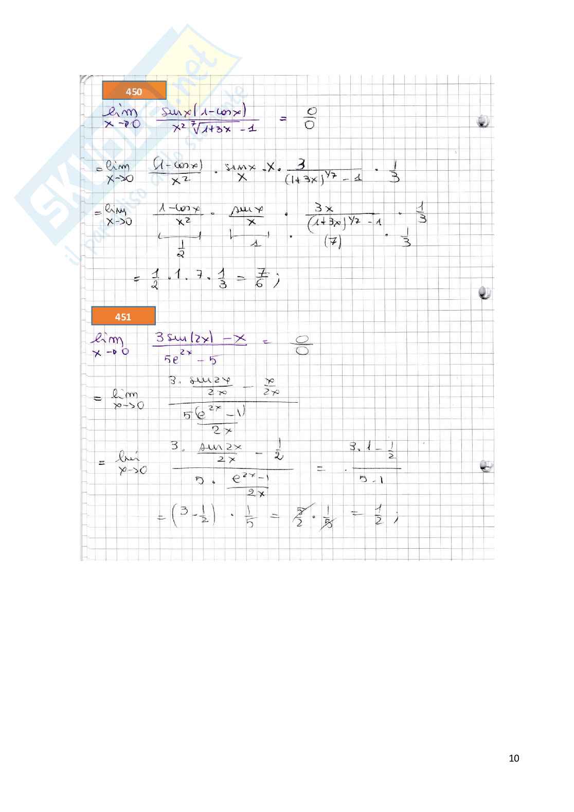 Calcolo dei limiti con forme indeterminate, riconducibili a limiti notevoli Pag. 11