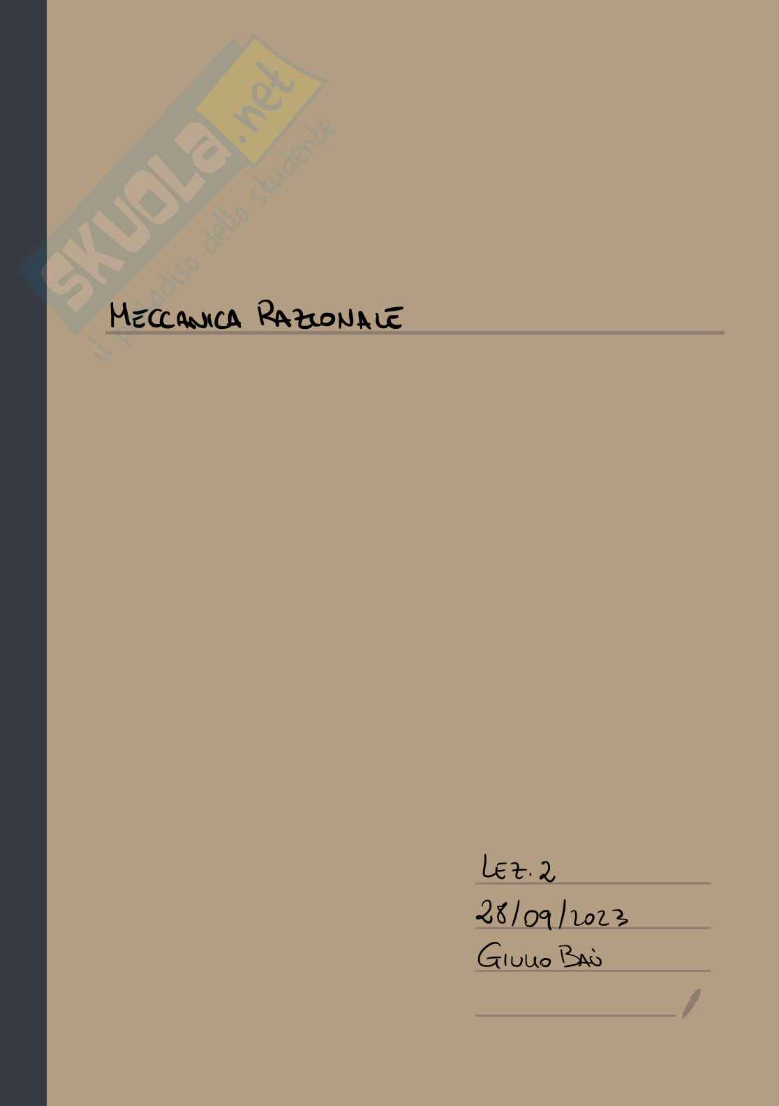 Appunti Meccanica razionale  Pag. 1