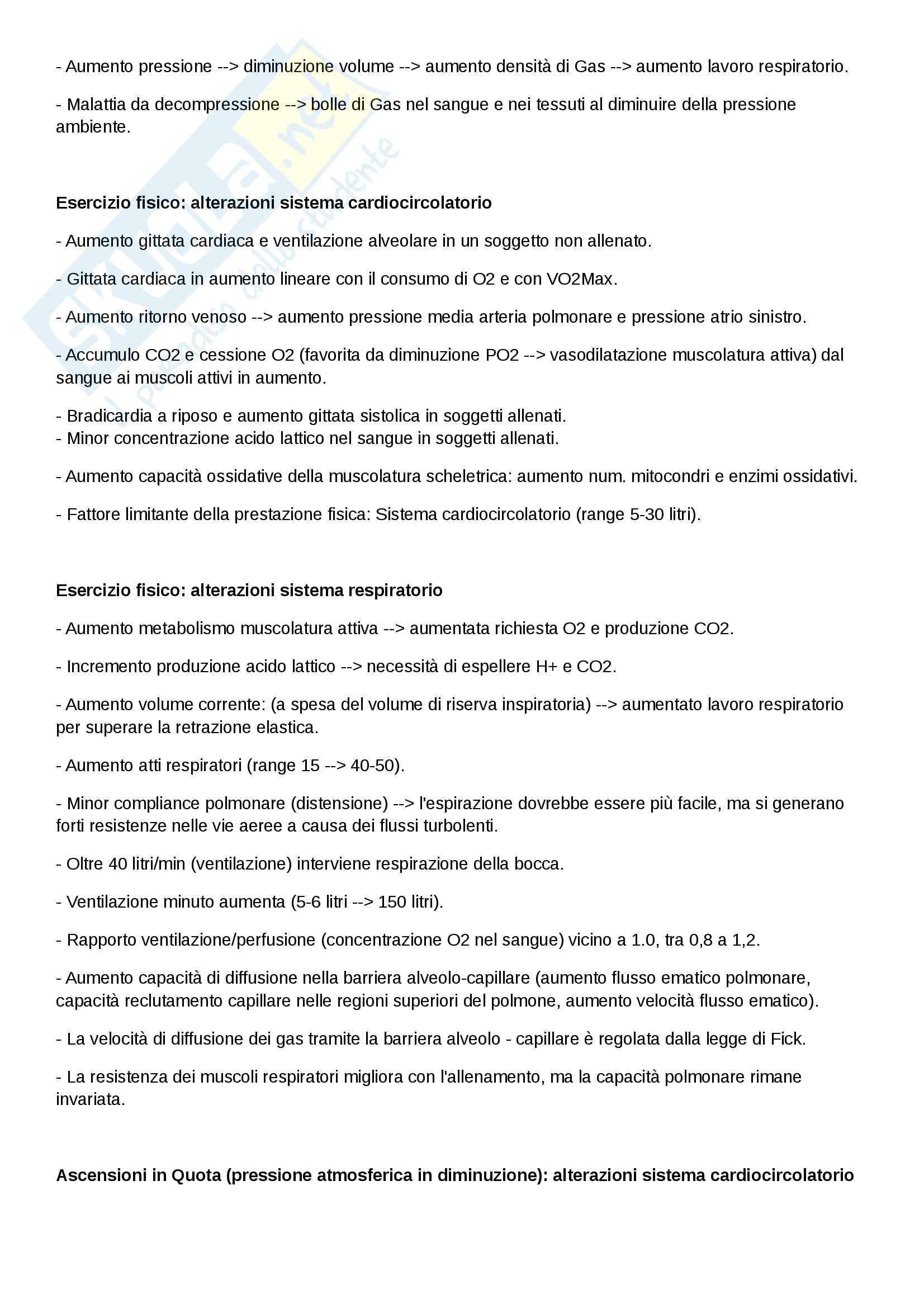 Fisiologia dell' esercizio fisico più possibili domande Pag. 11