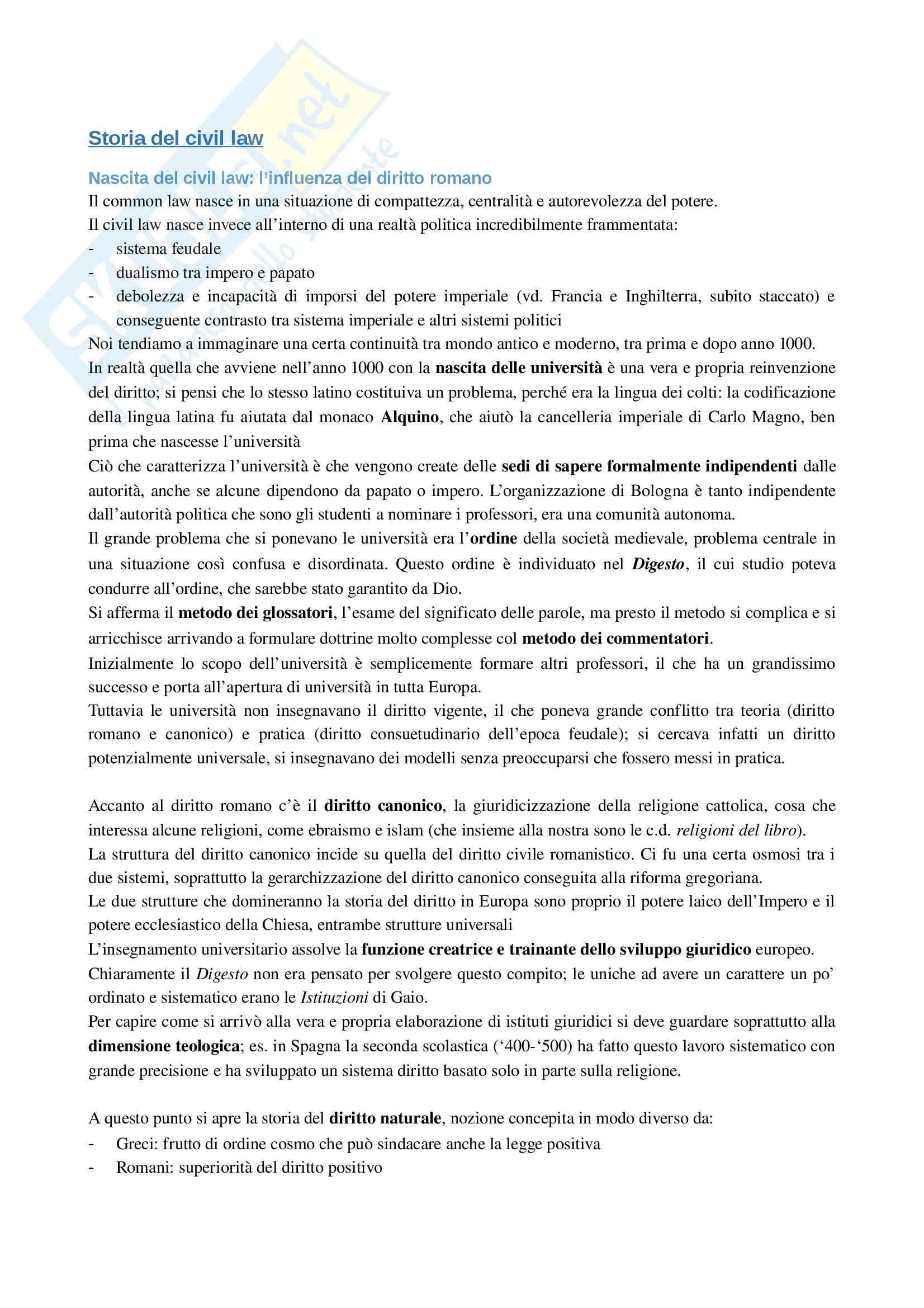 Parte 2, Sistemi giuridici comparati Pag. 1