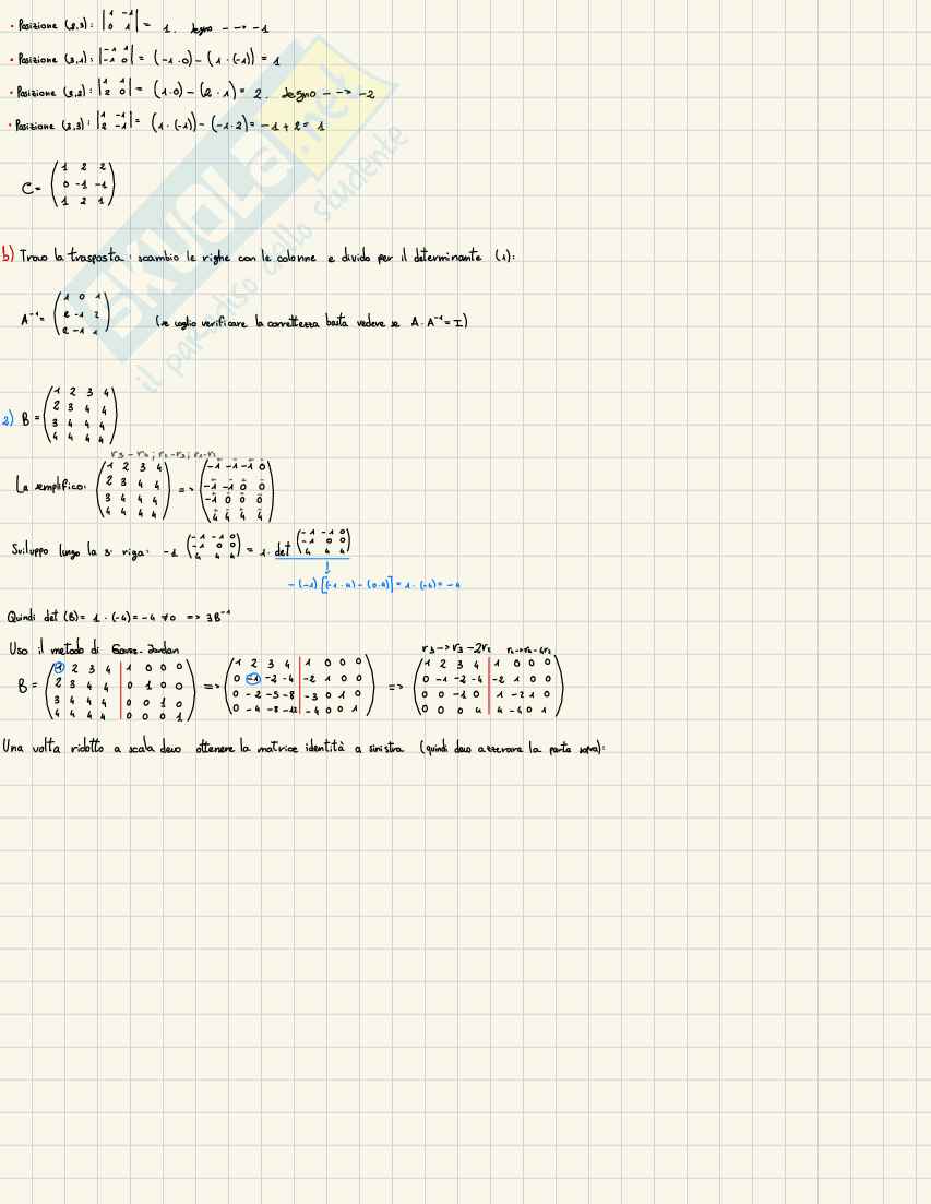 Applicazioni lineari: studio di nucleo (Ker), immagine (Im) e matrice associata Pag. 1