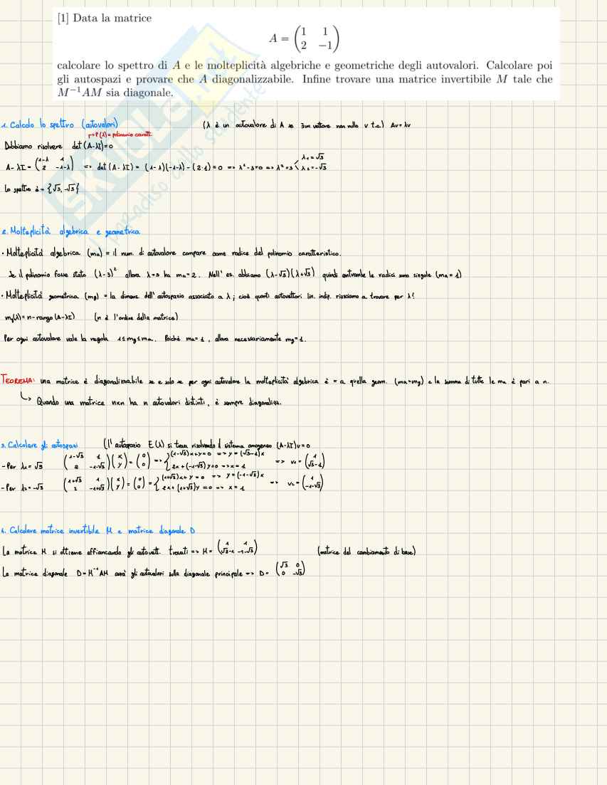 Applicazioni lineari: studio di nucleo (Ker), immagine (Im) e matrice associata Pag. 6