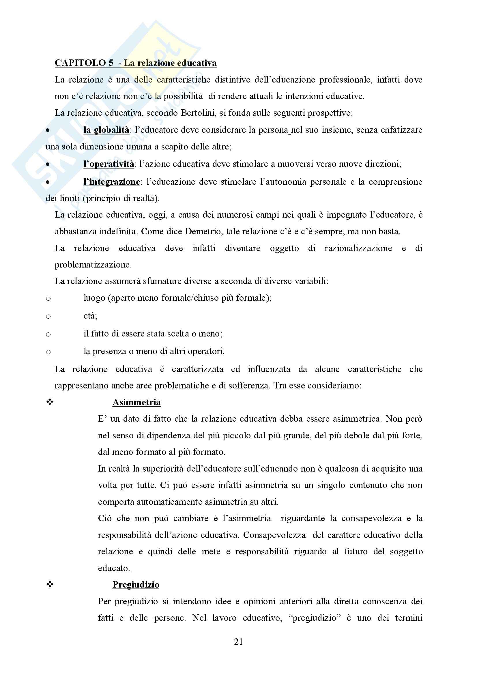 Pedagogia generale – Educatore Pag. 21