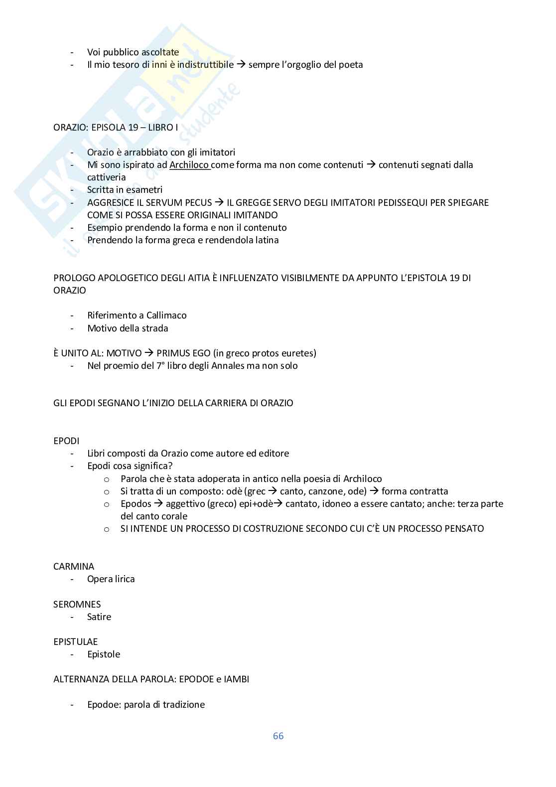 Appunti lezioni lingua e letteratura latina Pag. 66