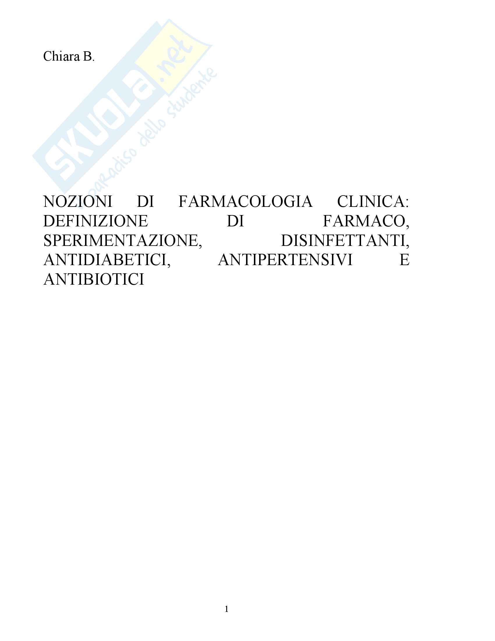 Nozioni di farmacologia clinica Pag. 1