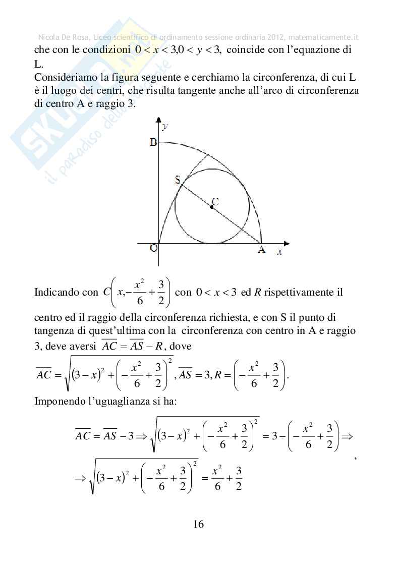 2012 - Liceo scientifco di ordinamento, sessione ordinaria Pag. 16