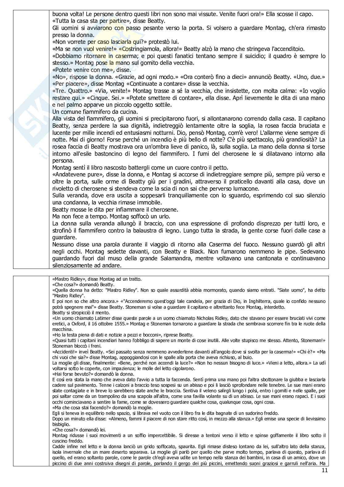 Riassunto esame Letteratura e Cinema, Prof. Motta Giovanna, libro consigliato Fahrenheit, Bradbury Pag. 11