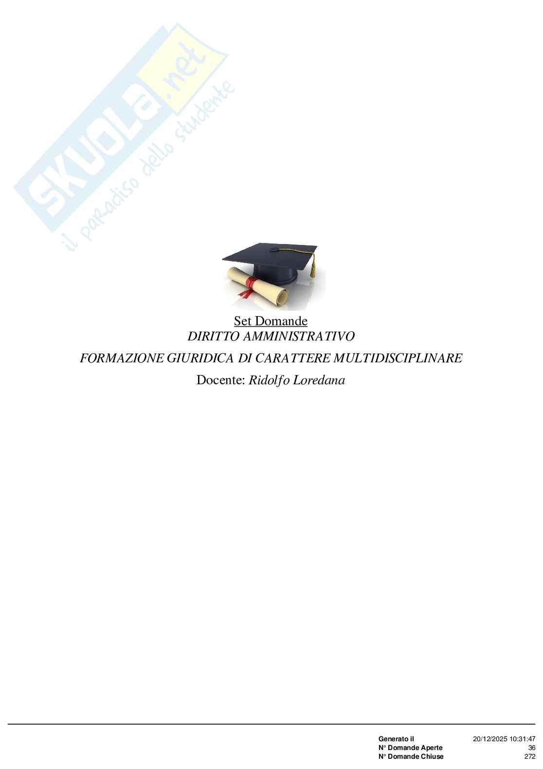 Paniere nuovo di Diritto amministrativo  Pag. 1