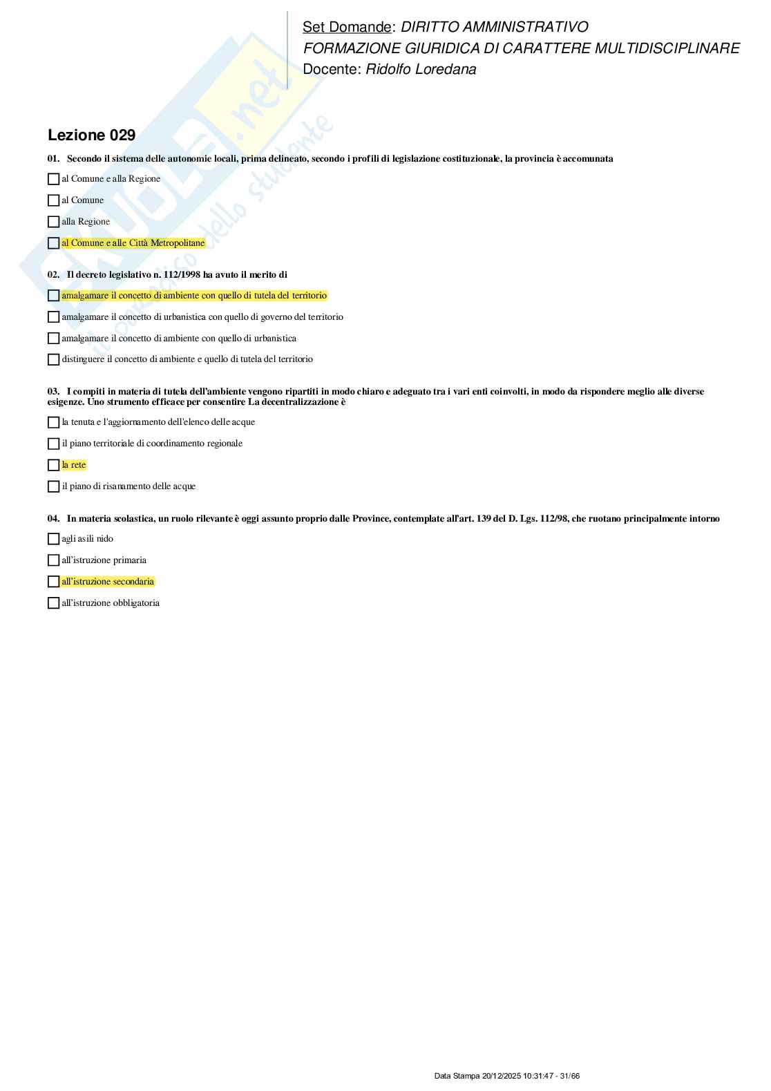 Paniere nuovo di Diritto amministrativo  Pag. 31