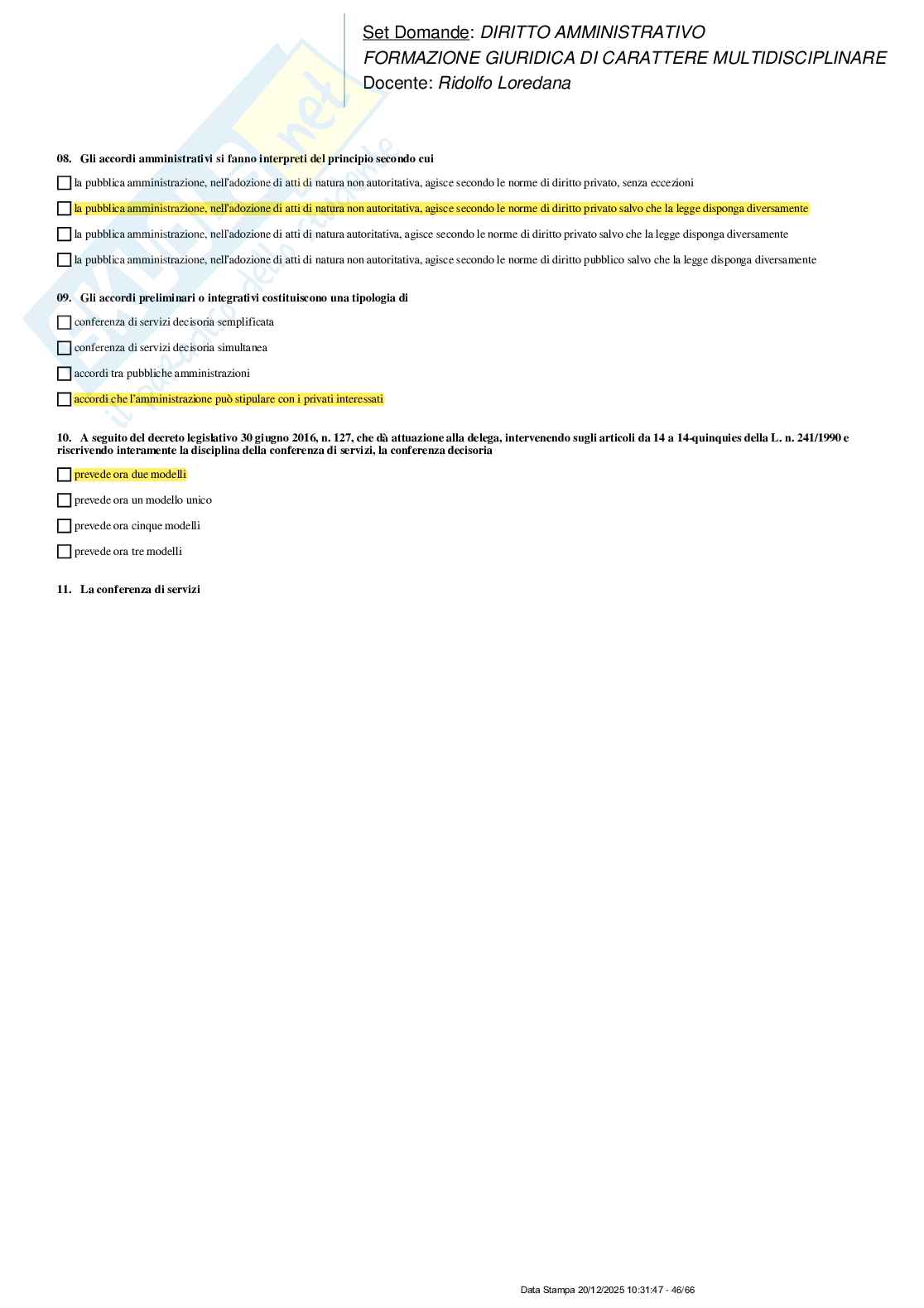 Paniere nuovo di Diritto amministrativo  Pag. 46