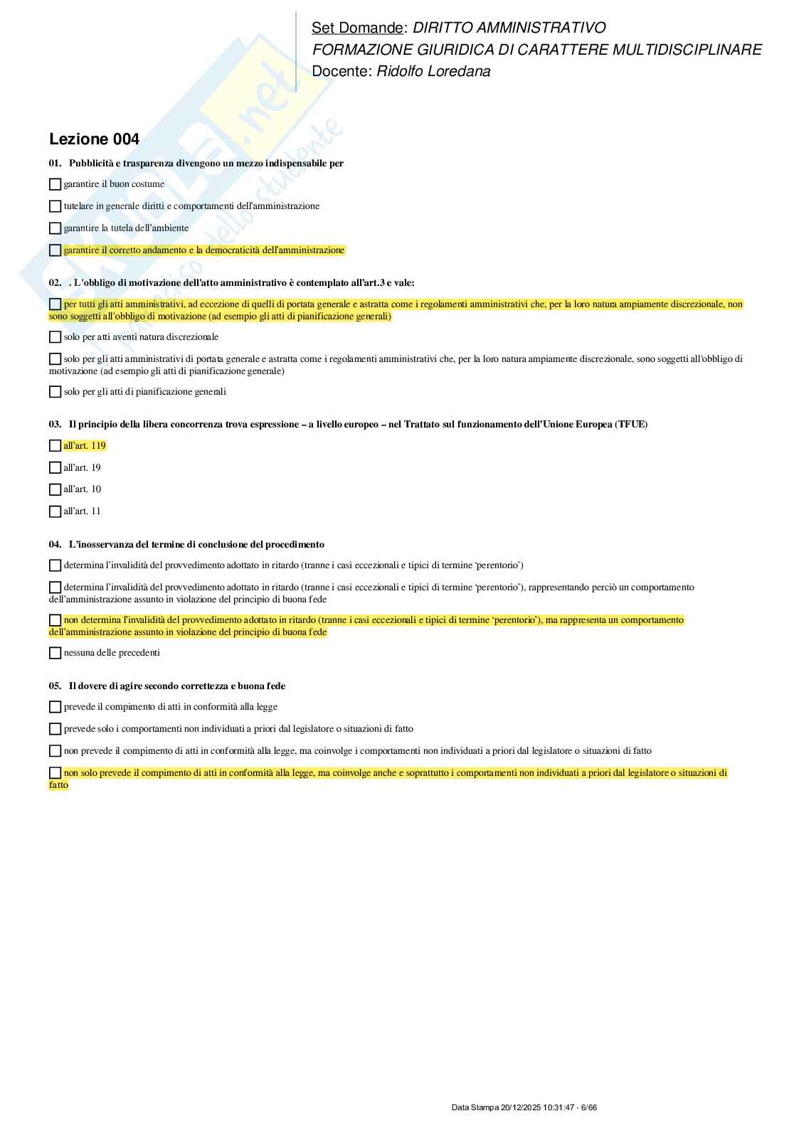 Paniere nuovo di Diritto amministrativo  Pag. 6