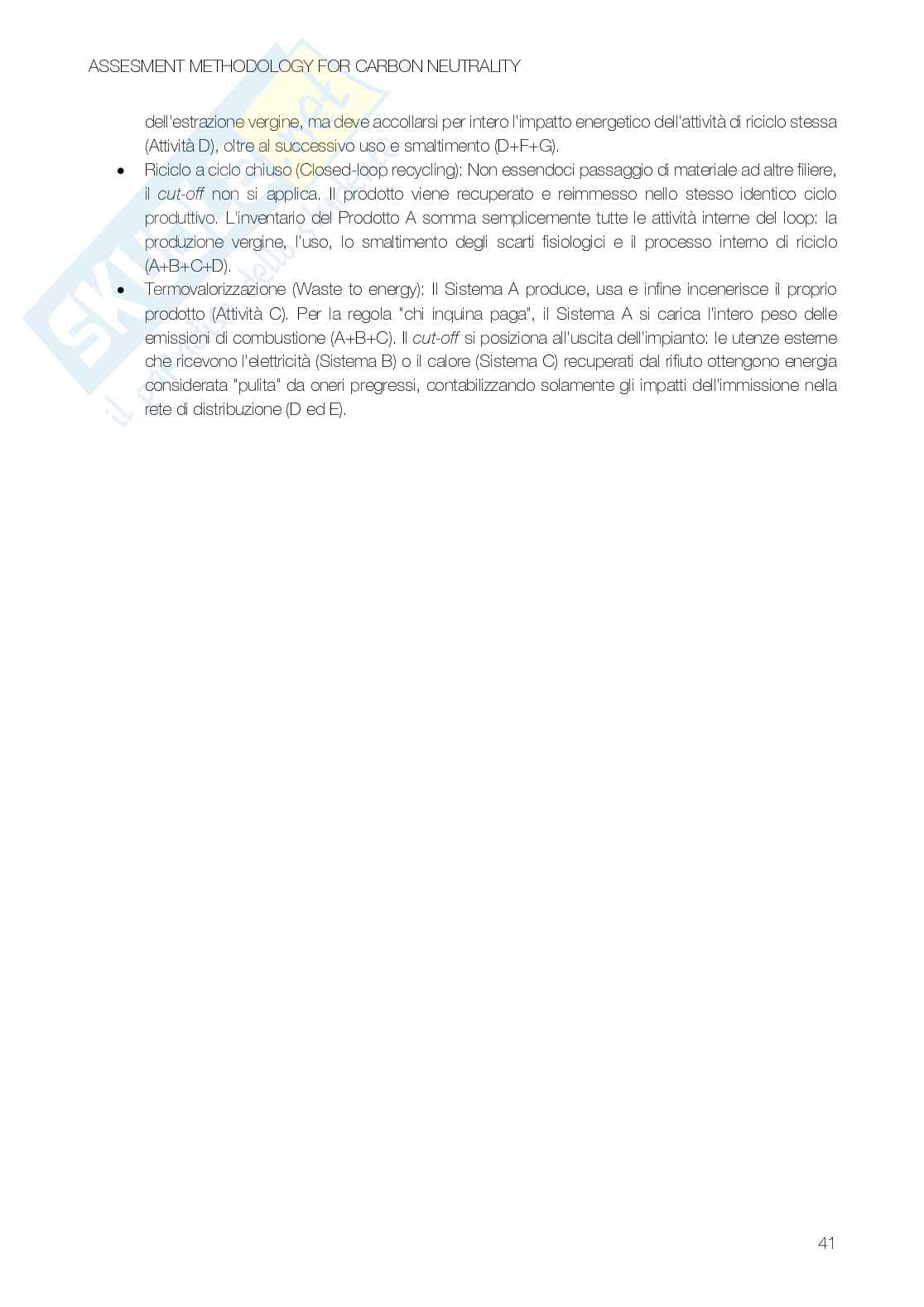 Assessment methodology for carbon neutrality - Appunti in italiano Pag. 41