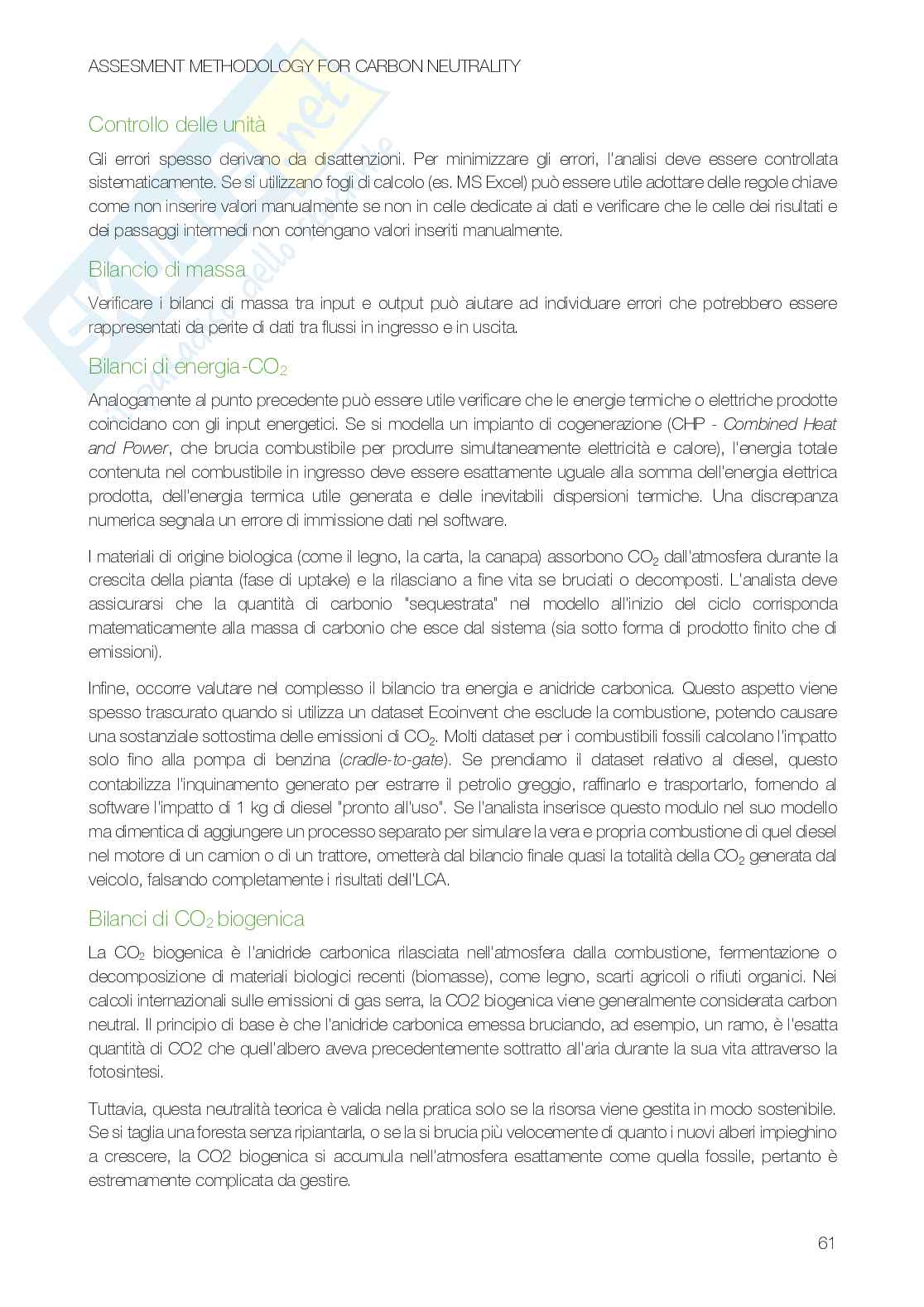 Assessment methodology for carbon neutrality - Appunti in italiano Pag. 61