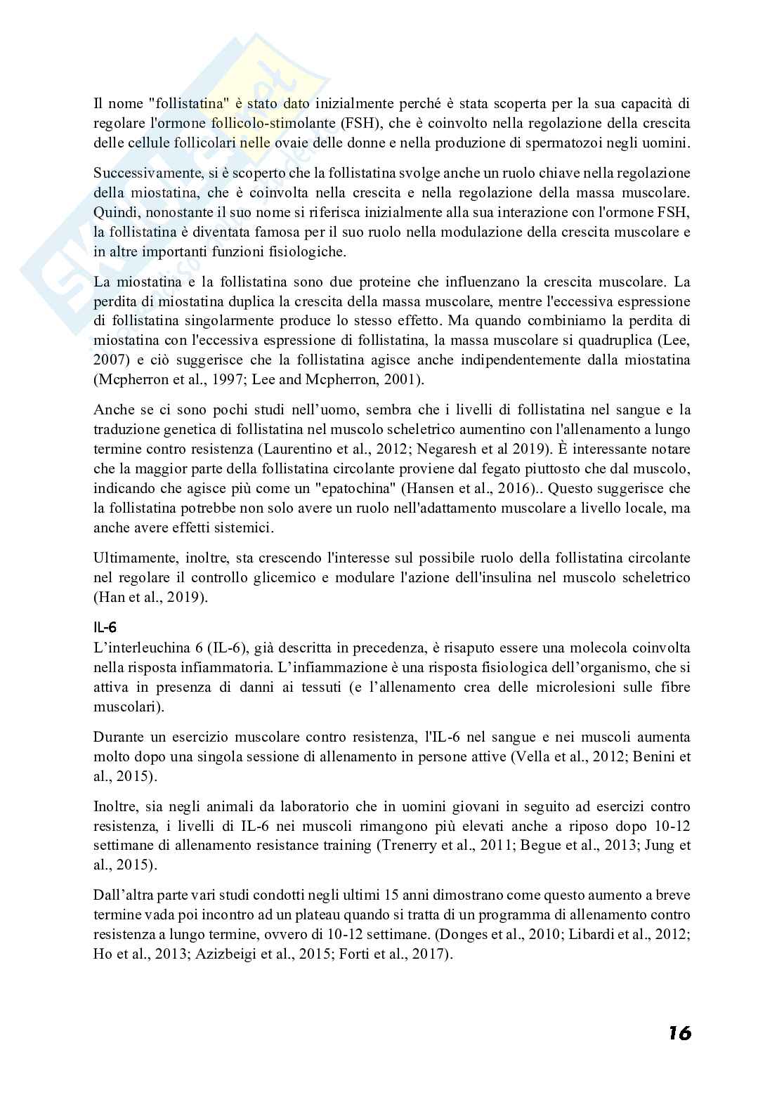 Ruolo del secretoma muscolare in condizioni fisiologiche e patologiche ​ Pag. 16