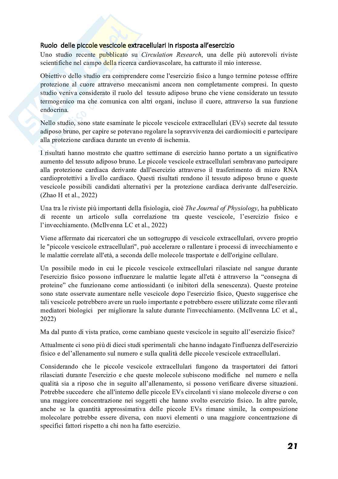 Ruolo del secretoma muscolare in condizioni fisiologiche e patologiche ​ Pag. 21