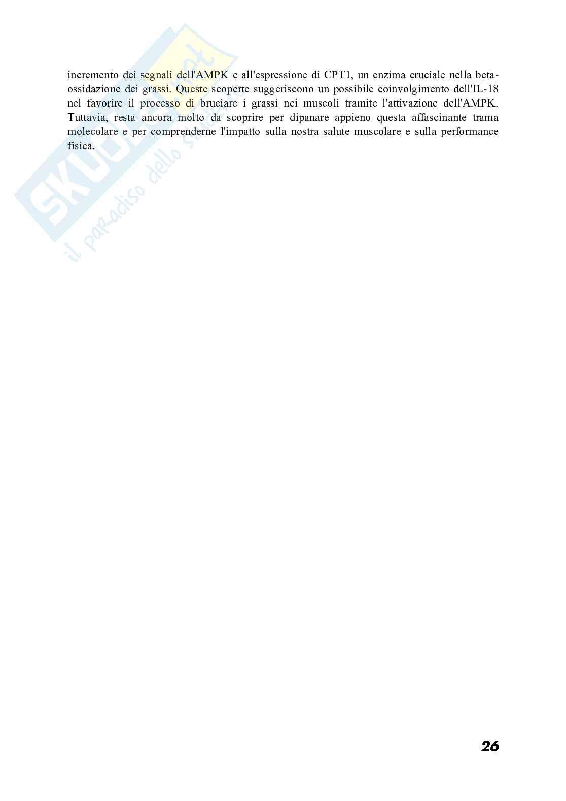 Ruolo del secretoma muscolare in condizioni fisiologiche e patologiche ​ Pag. 26