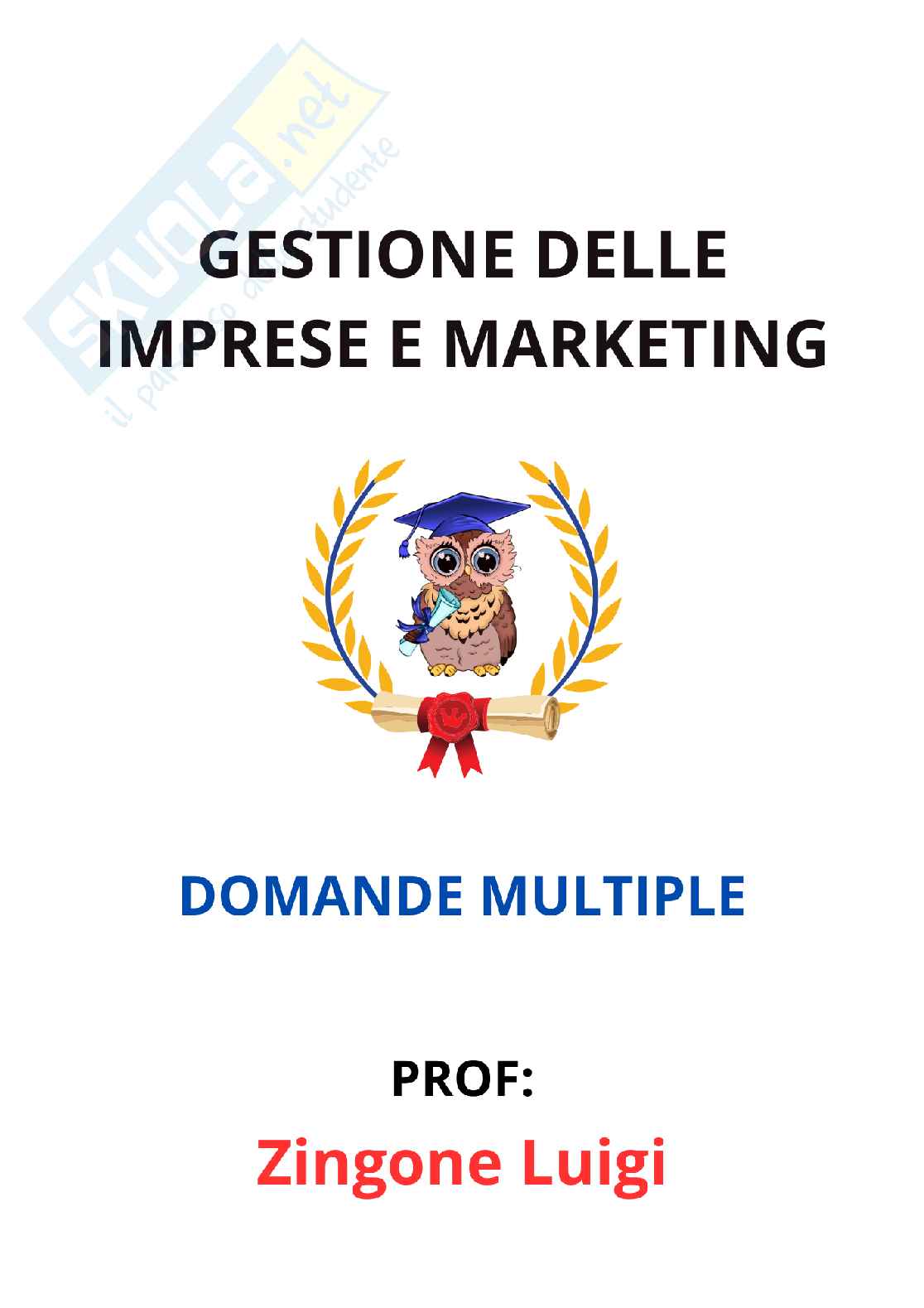 Paniere Gestione delle imprese e marketing - Risposte multiple - aggiornato (2026) Pag. 1