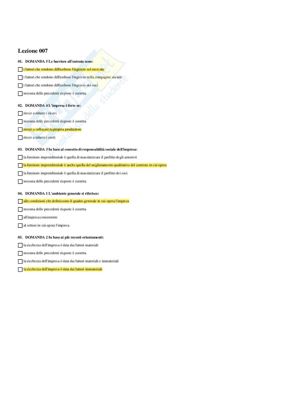 Paniere Gestione delle imprese e marketing - Risposte multiple - aggiornato (2026) Pag. 11