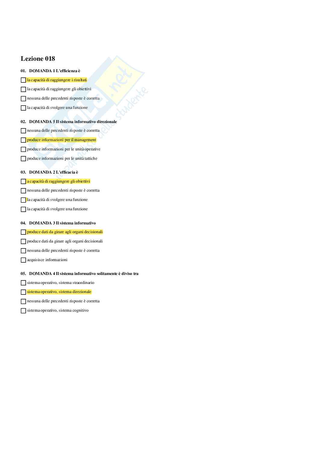 Paniere Gestione delle imprese e marketing - Risposte multiple - aggiornato (2026) Pag. 26