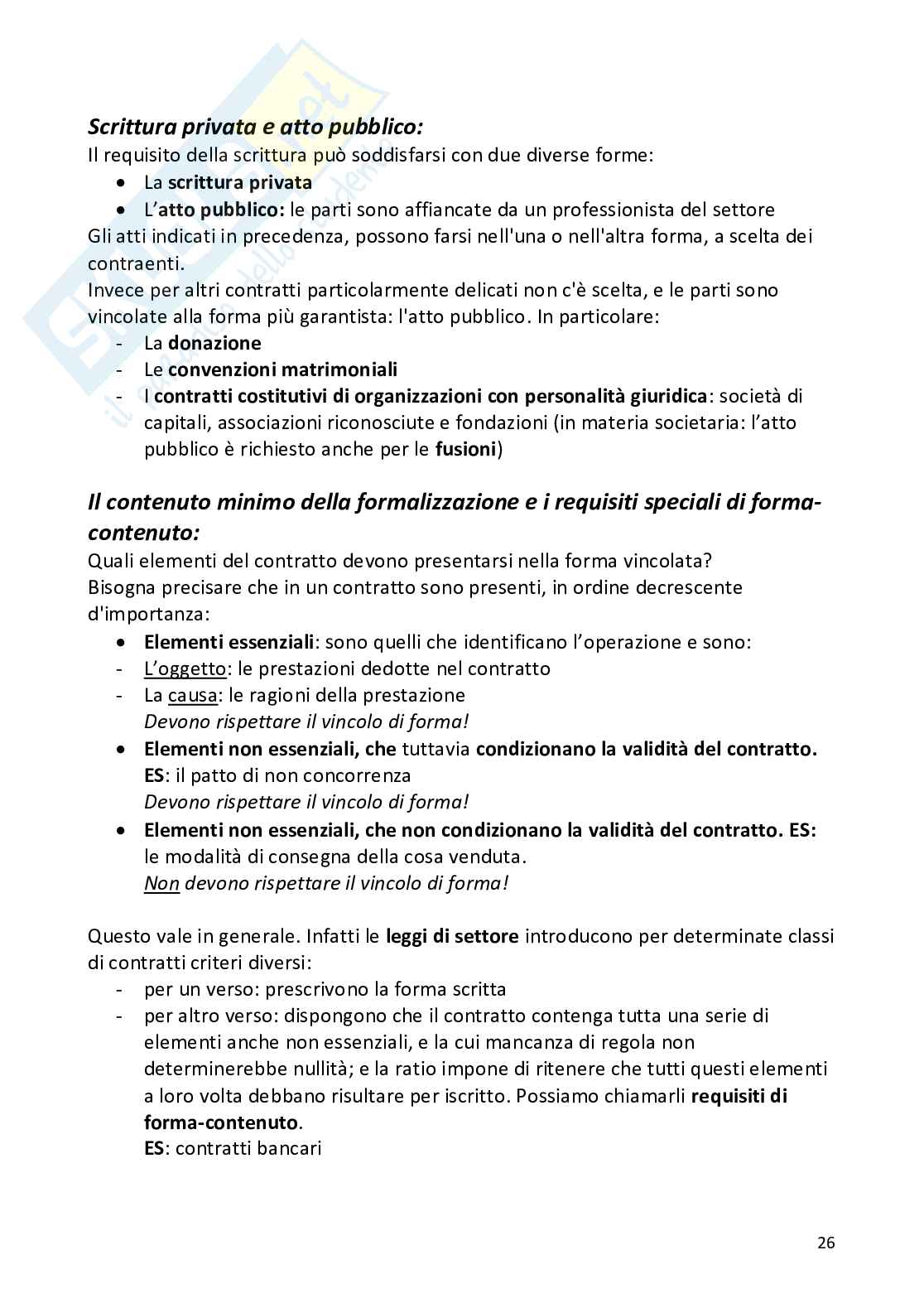 Riassunto esame Diritto civile I, Prof. Nanni Luca, libro consigliato Il contratto, Roppo Pag. 26