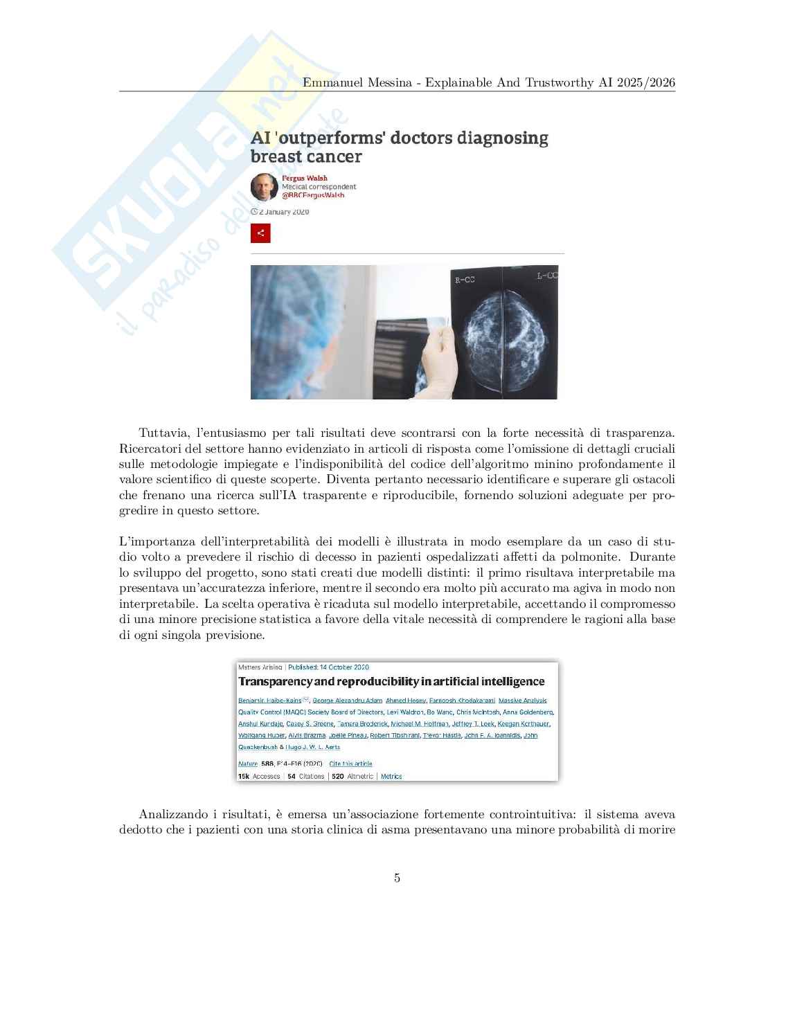 Explainable and Trustworthy AI - Appunti completi (XAI, SHAP, LIME, CBM, Grad-CAM, LLM) Pag. 6