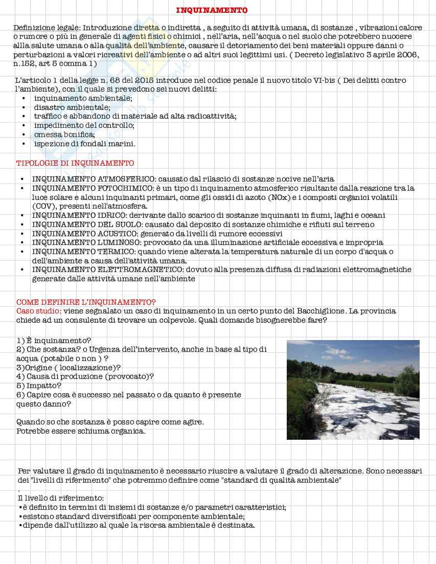 Appunti prima parte del corso di Ingegneria sanitaria ambientale  Pag. 1