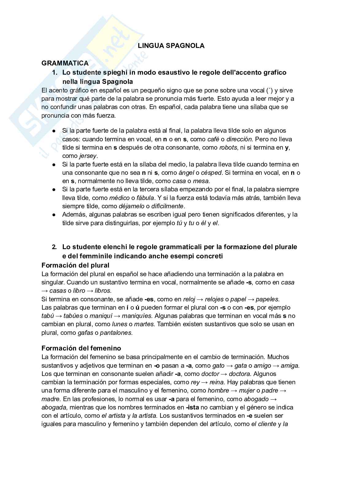 Lingua spagnola Pag. 1