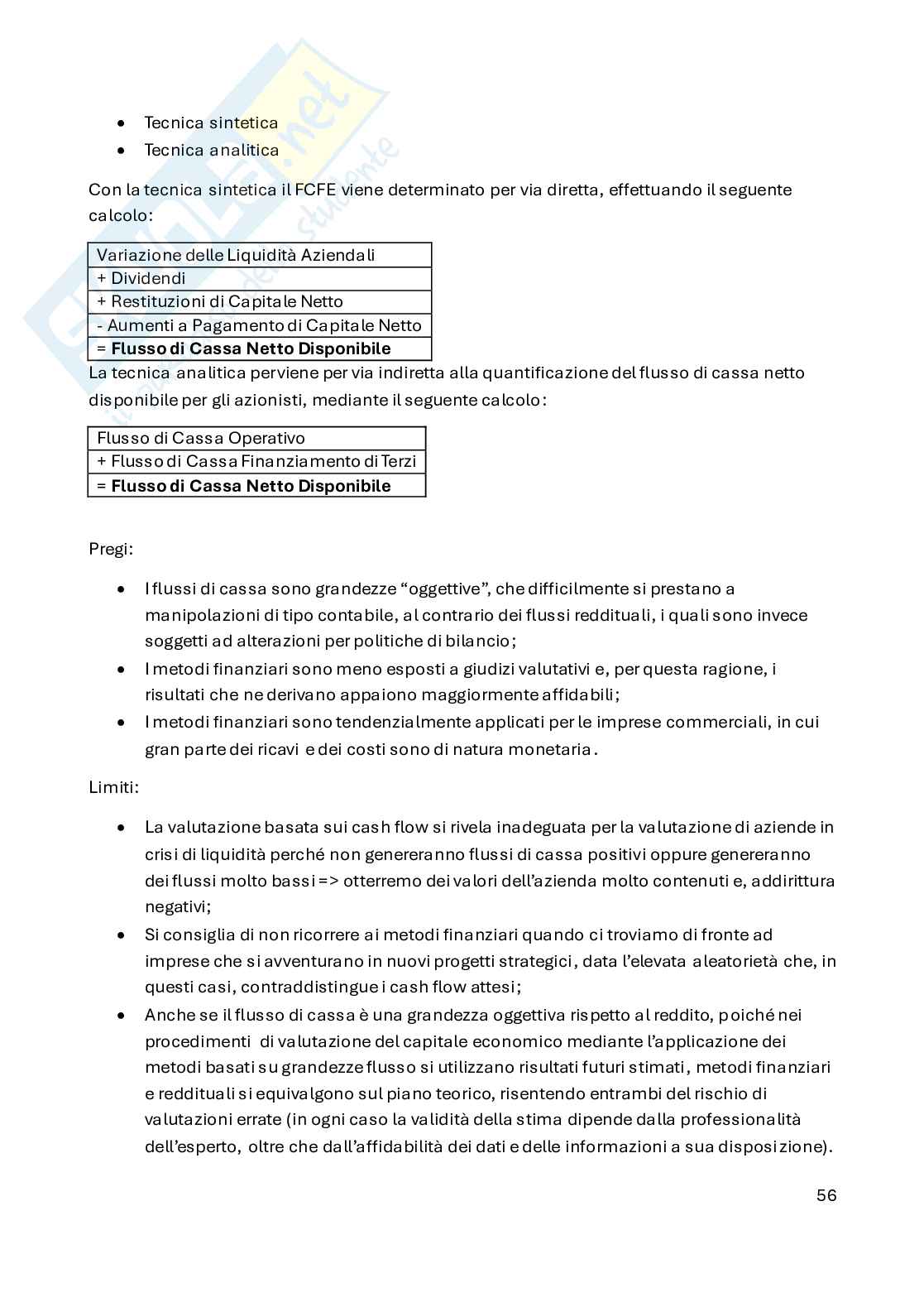 Appunti Valutazione d'azienda e di asset aziendali Pag. 56
