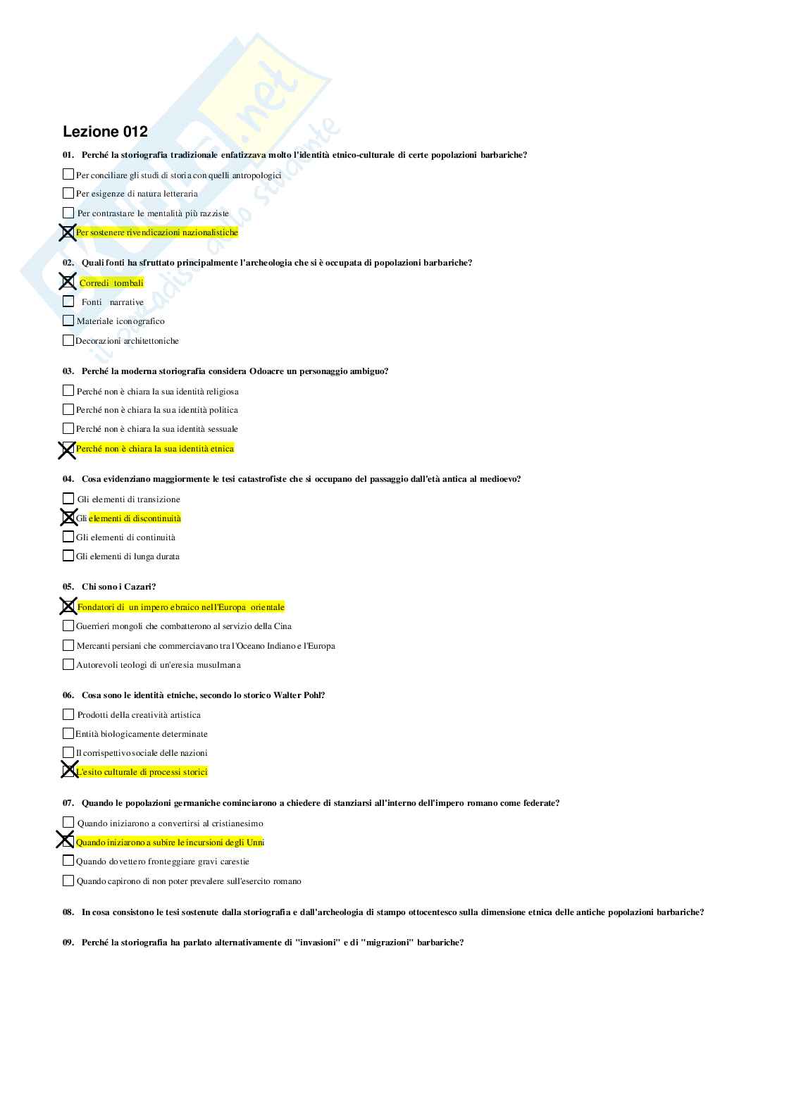 Risposte domande chiuse Storia medievale aggiornate 2026 Pag. 16